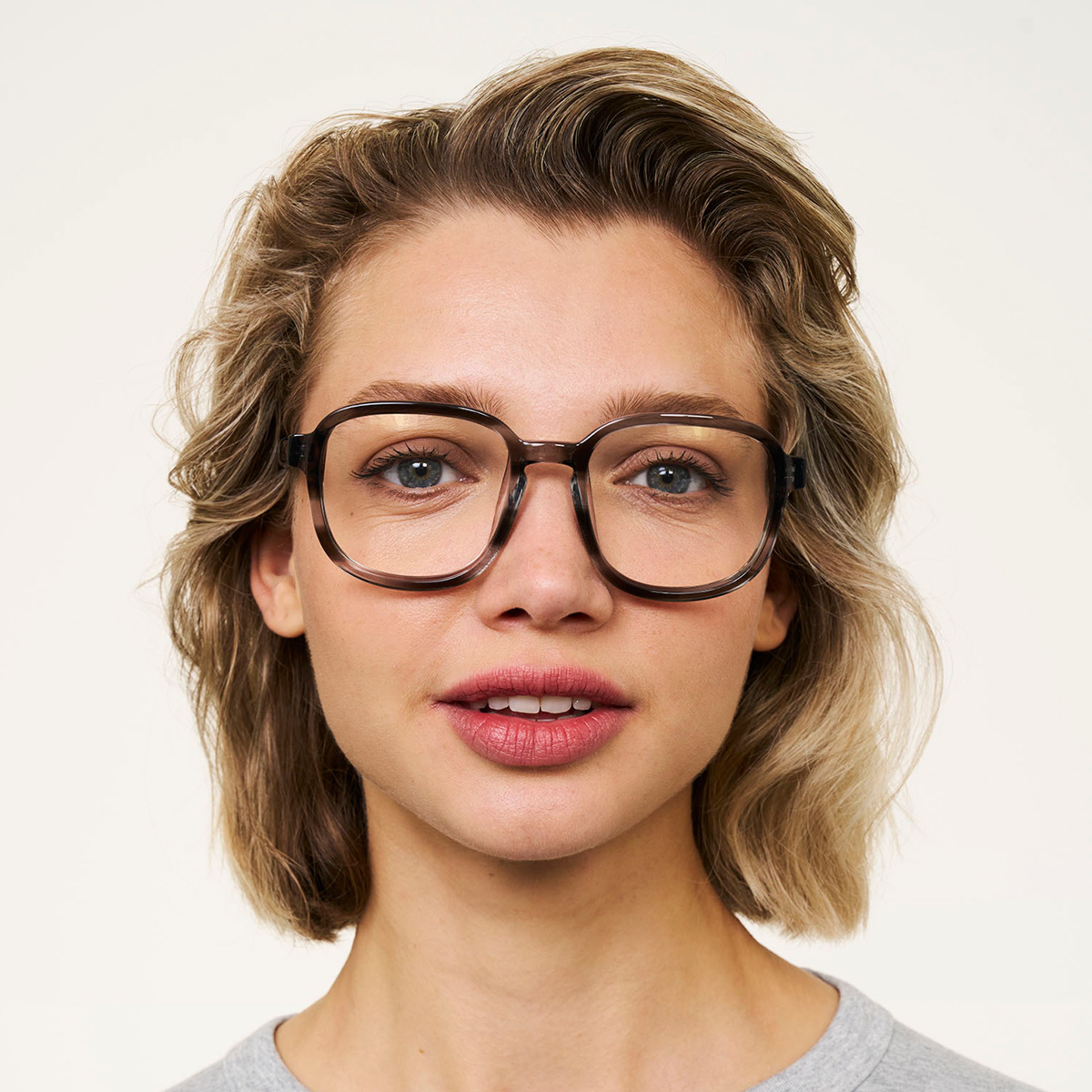 Ace & Tate Glasses | Square Bio acetate in Grey