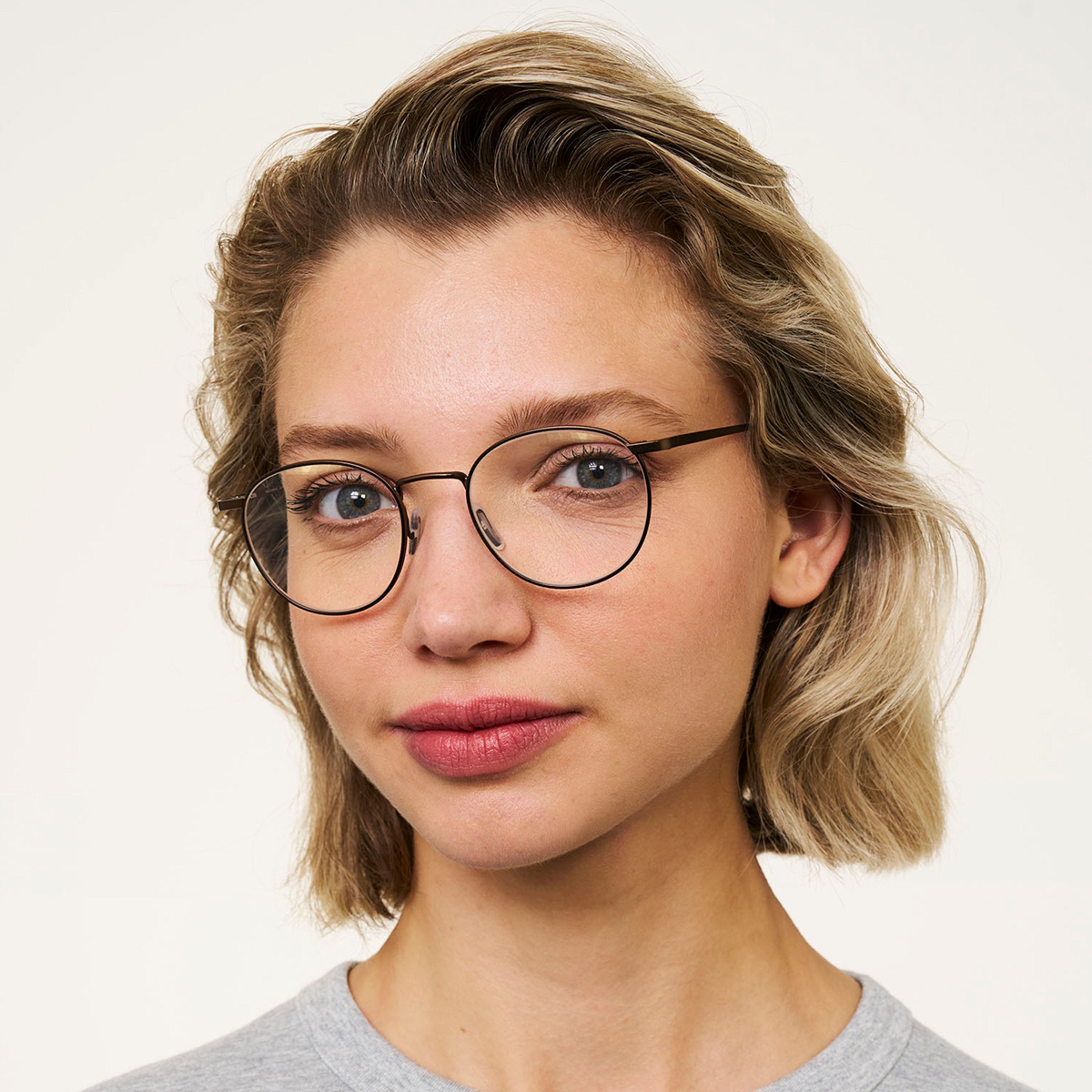 Ace & Tate Glasses | Round Metal in Brown