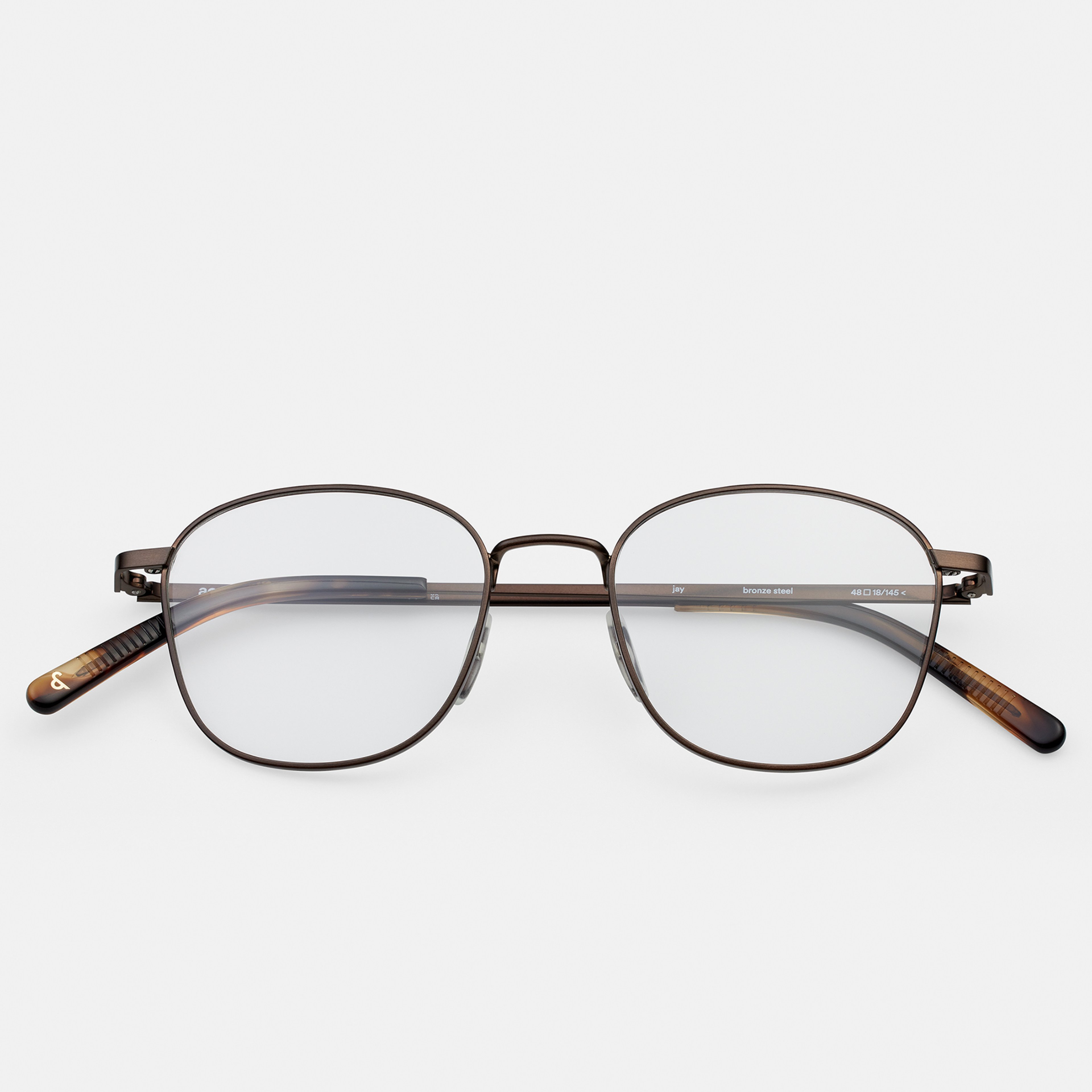 Ace & Tate Glasses | Square Metal in Brown