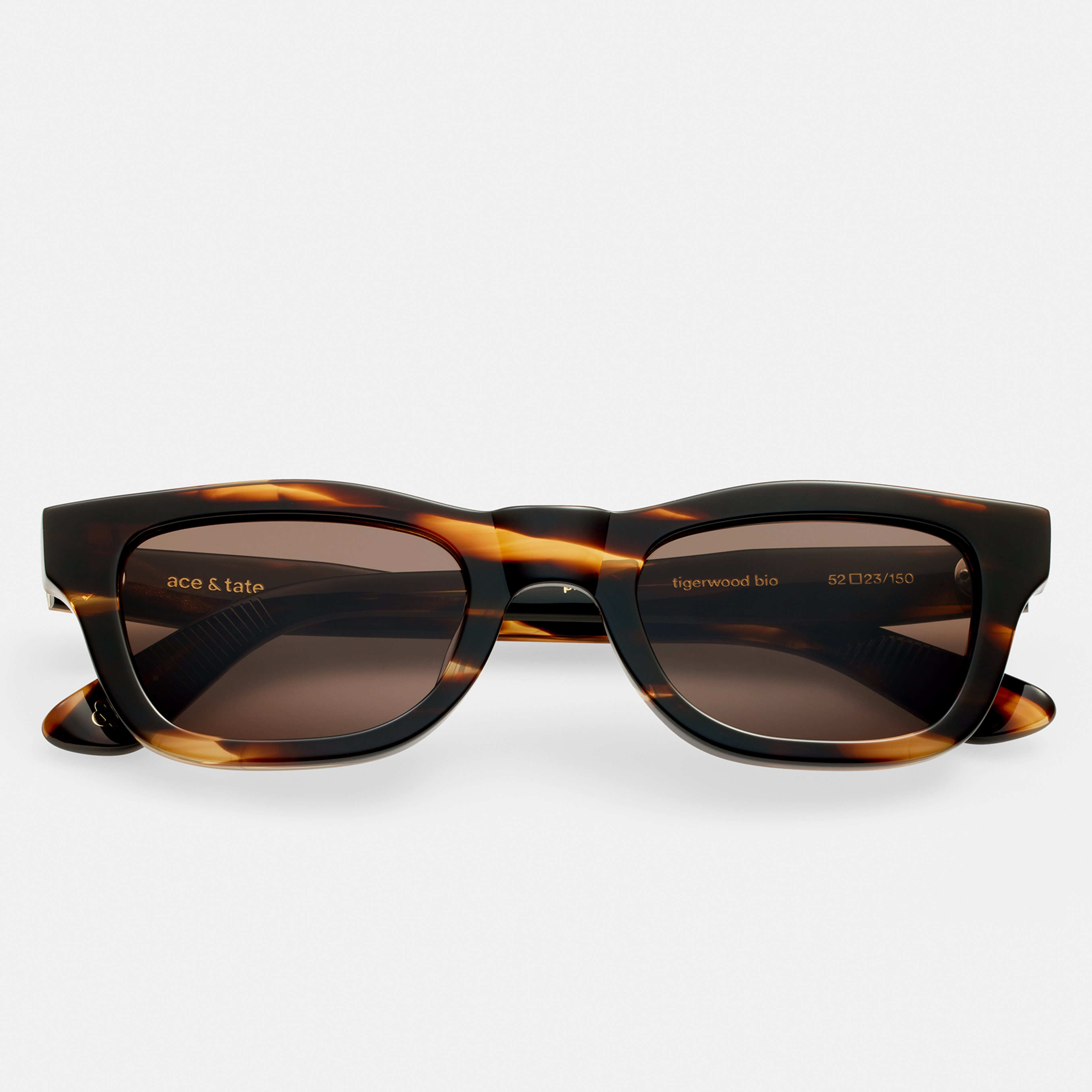 Ace & Tate Sunglasses | Rectangle Acetate in Brown, Orange