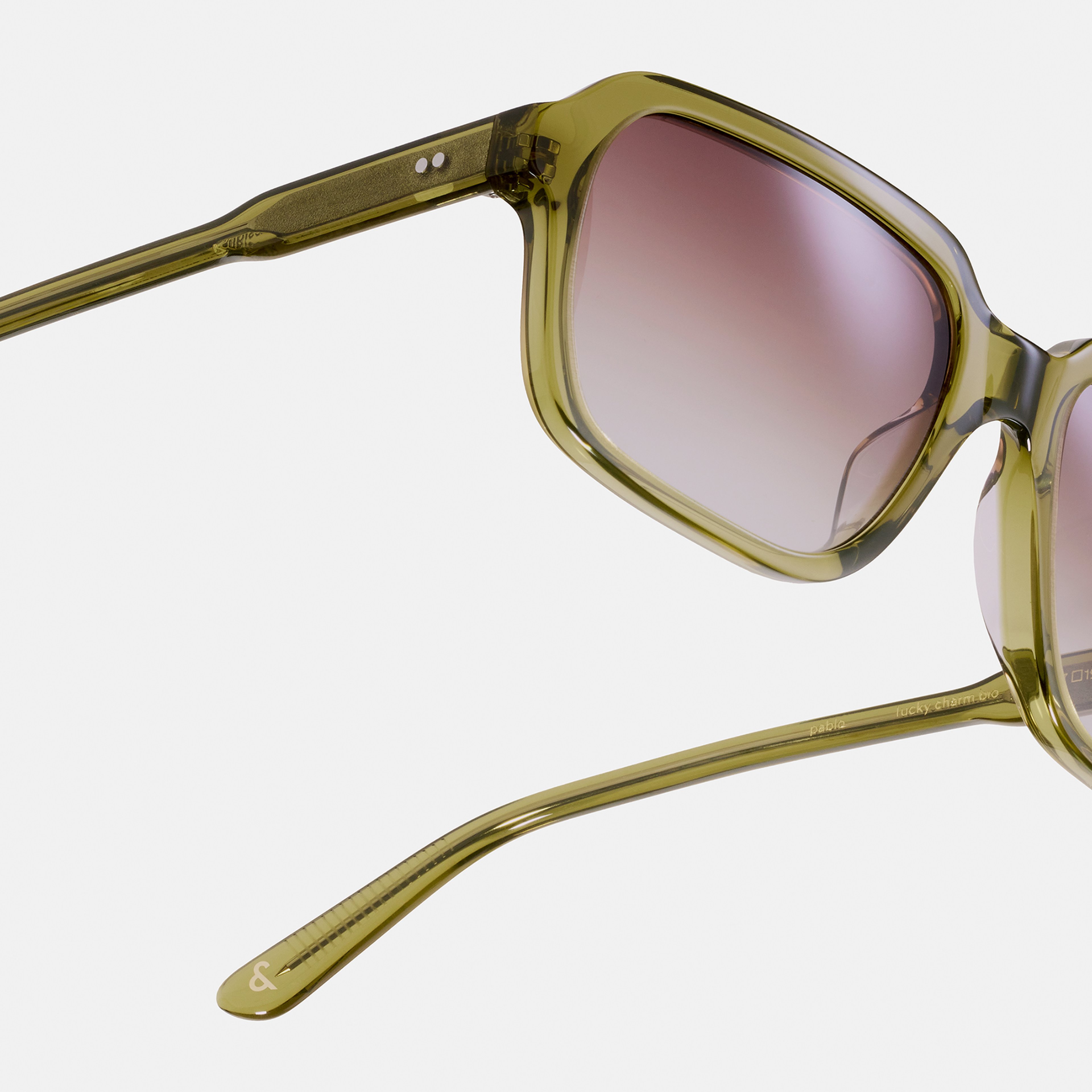 Ace & Tate Sonnenbrillen | Quadratisch Acetat in Beige, Grün, Grau