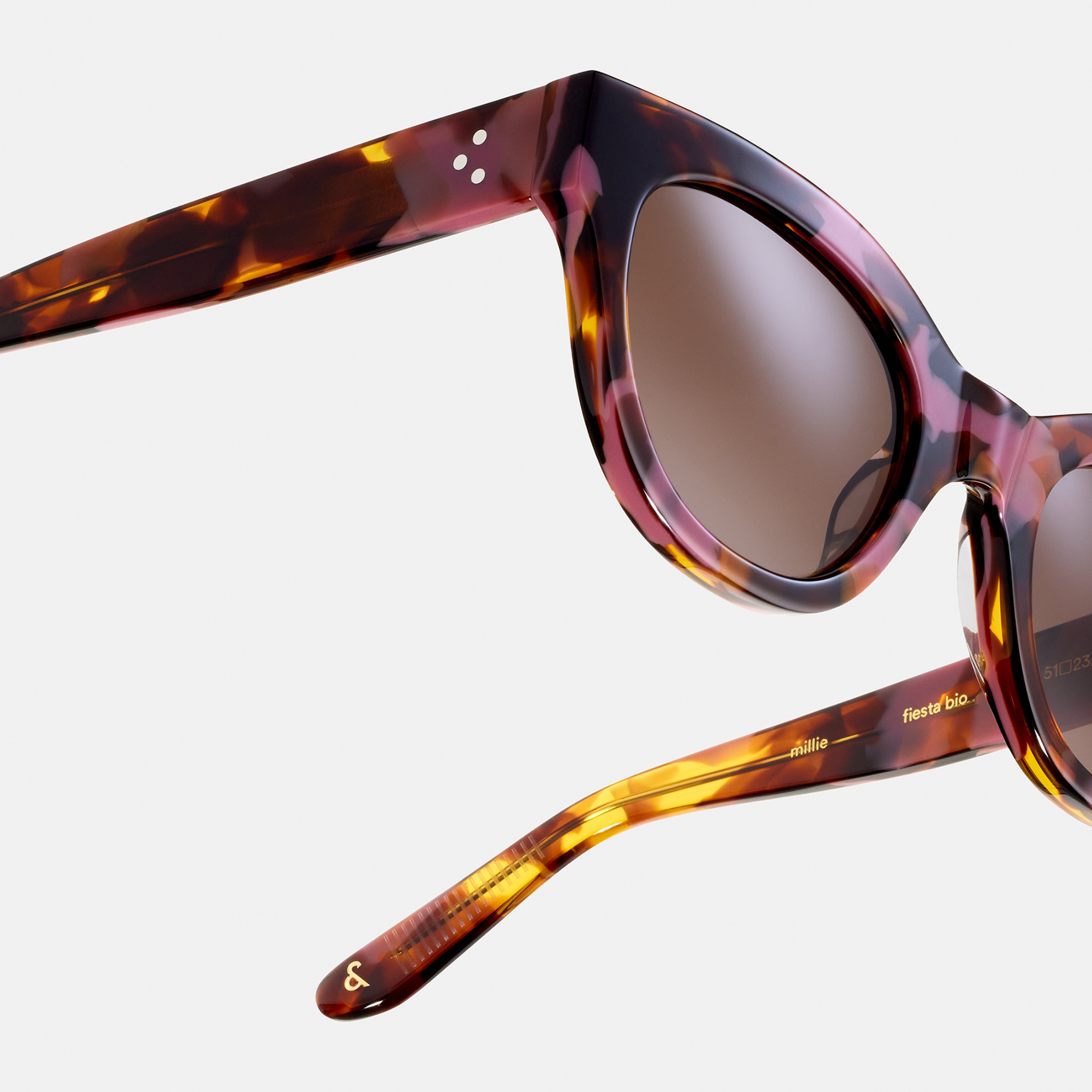 Ace & Tate Sunglasses | Round Acetate in Brown, Purple
