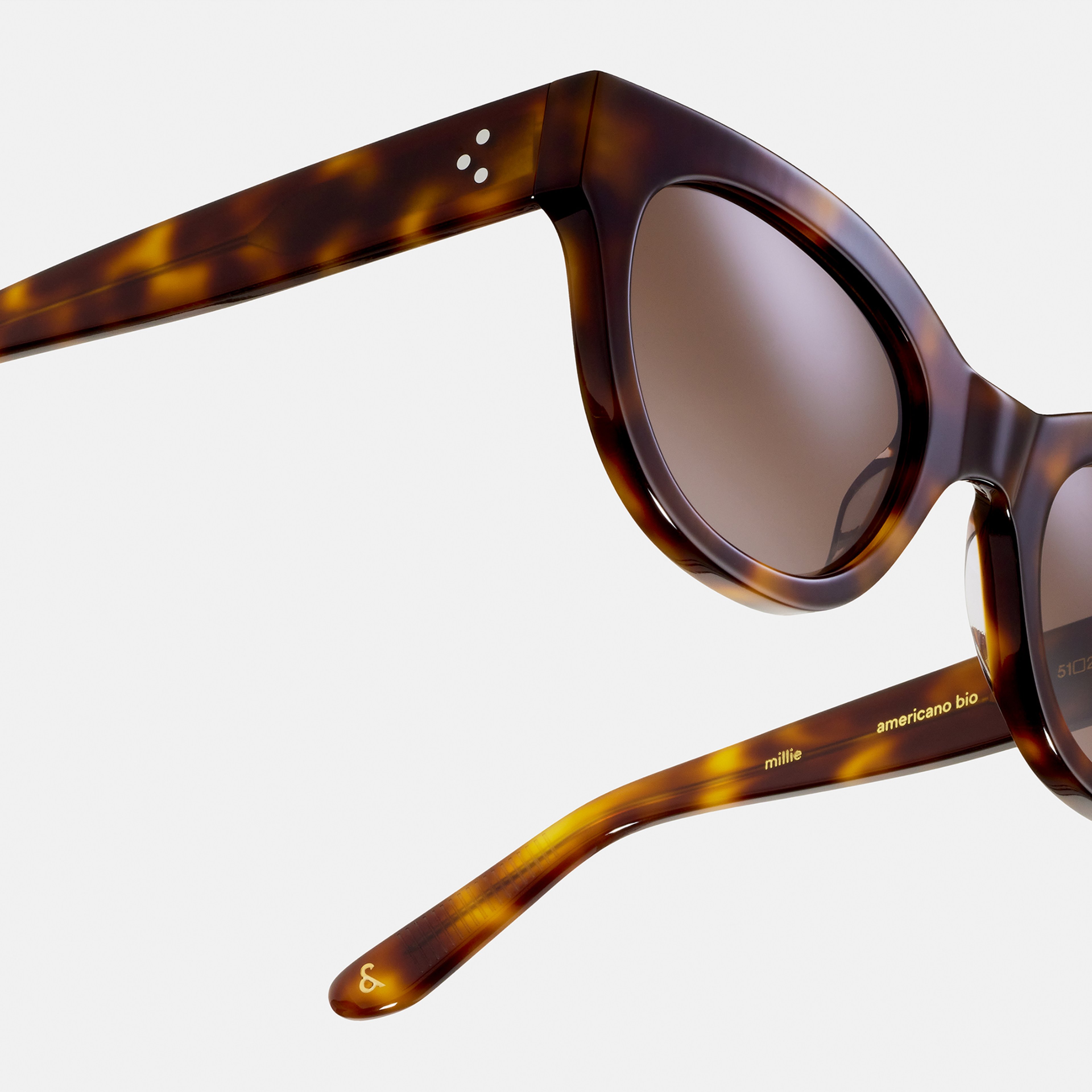 Ace & Tate Solaires | Ronde Acétate in Noir, Marron