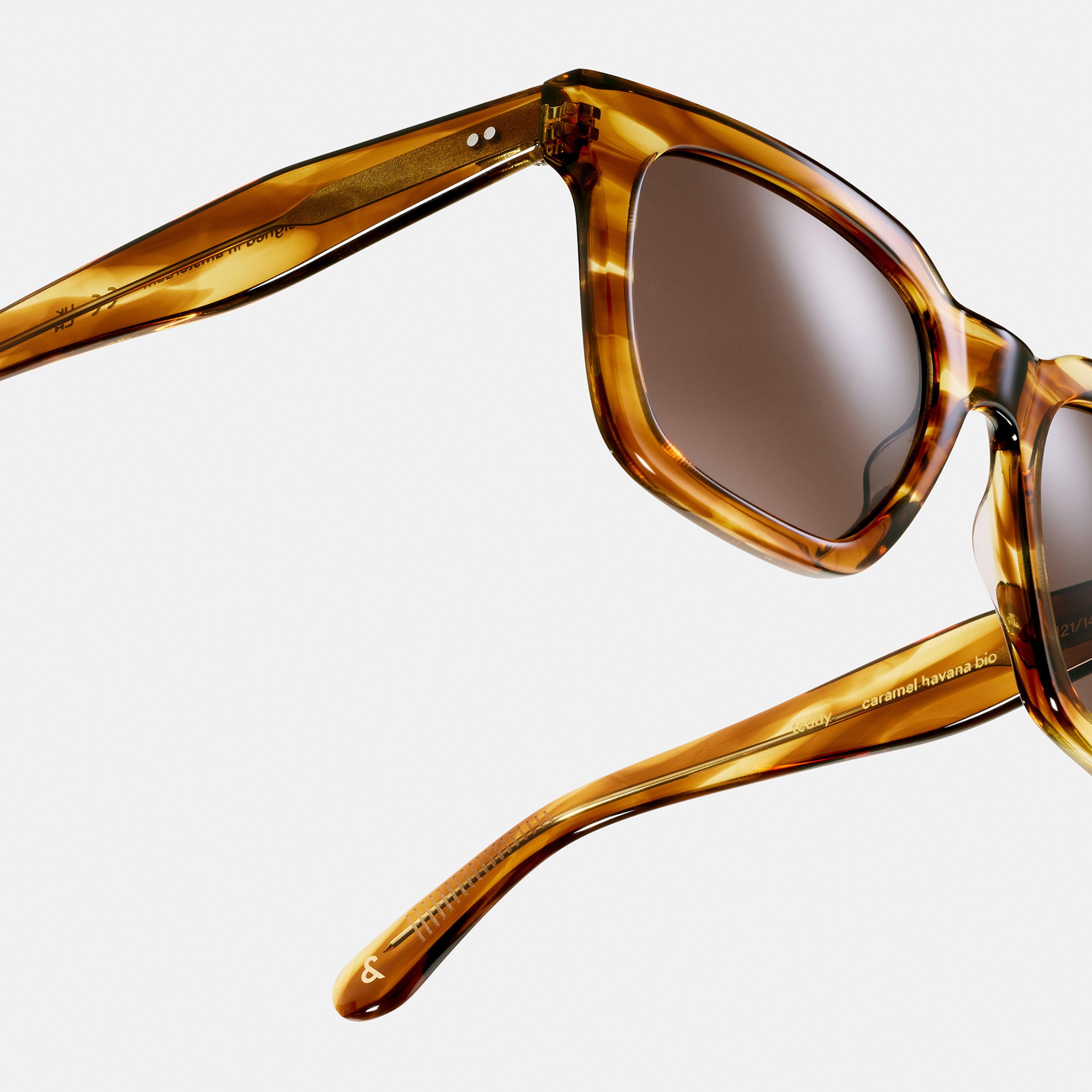 Ace & Tate Sonnenbrillen | Quadratisch Acetat in Braun, Orange