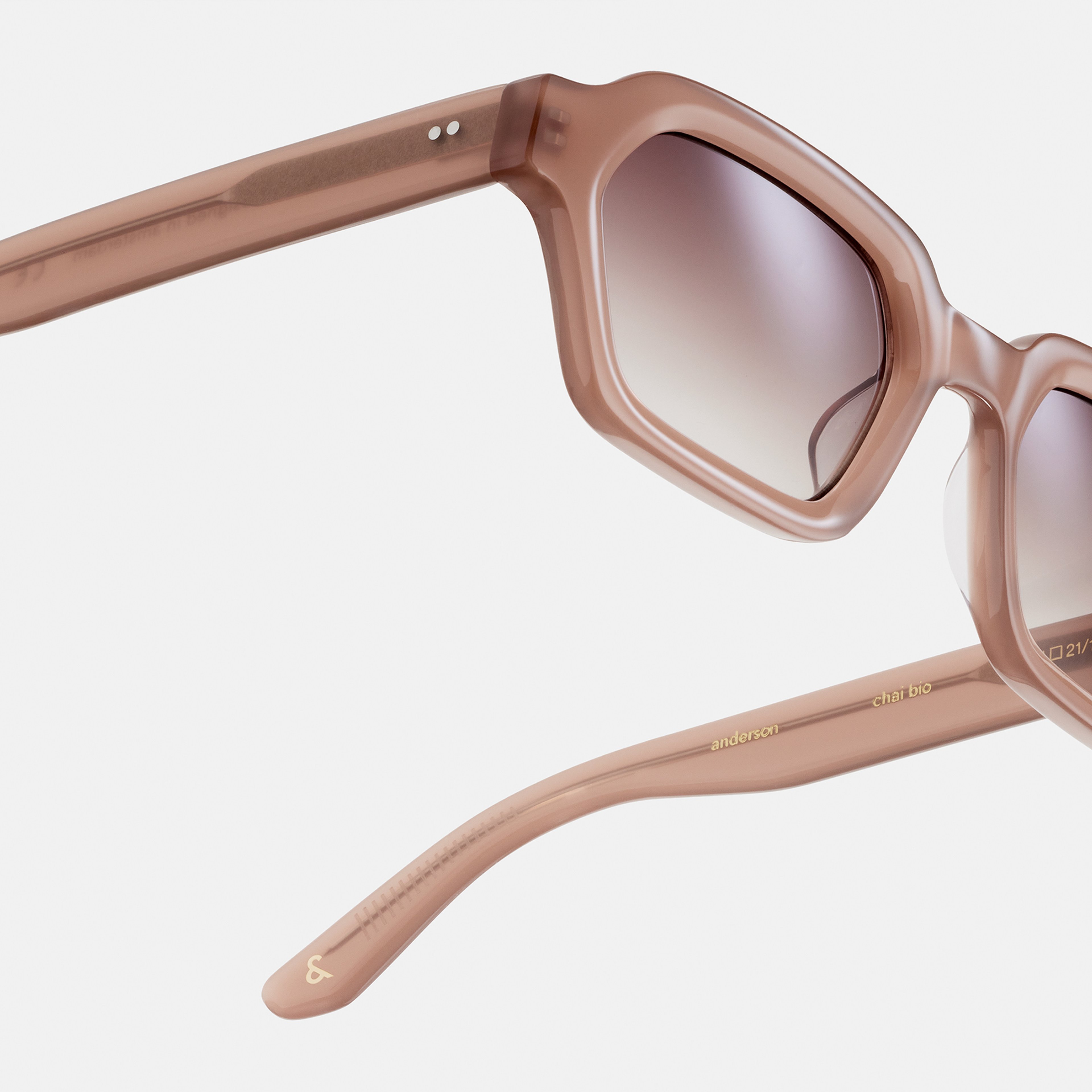 Ace & Tate Sunglasses | Rectangle Acetate in Beige, Brown