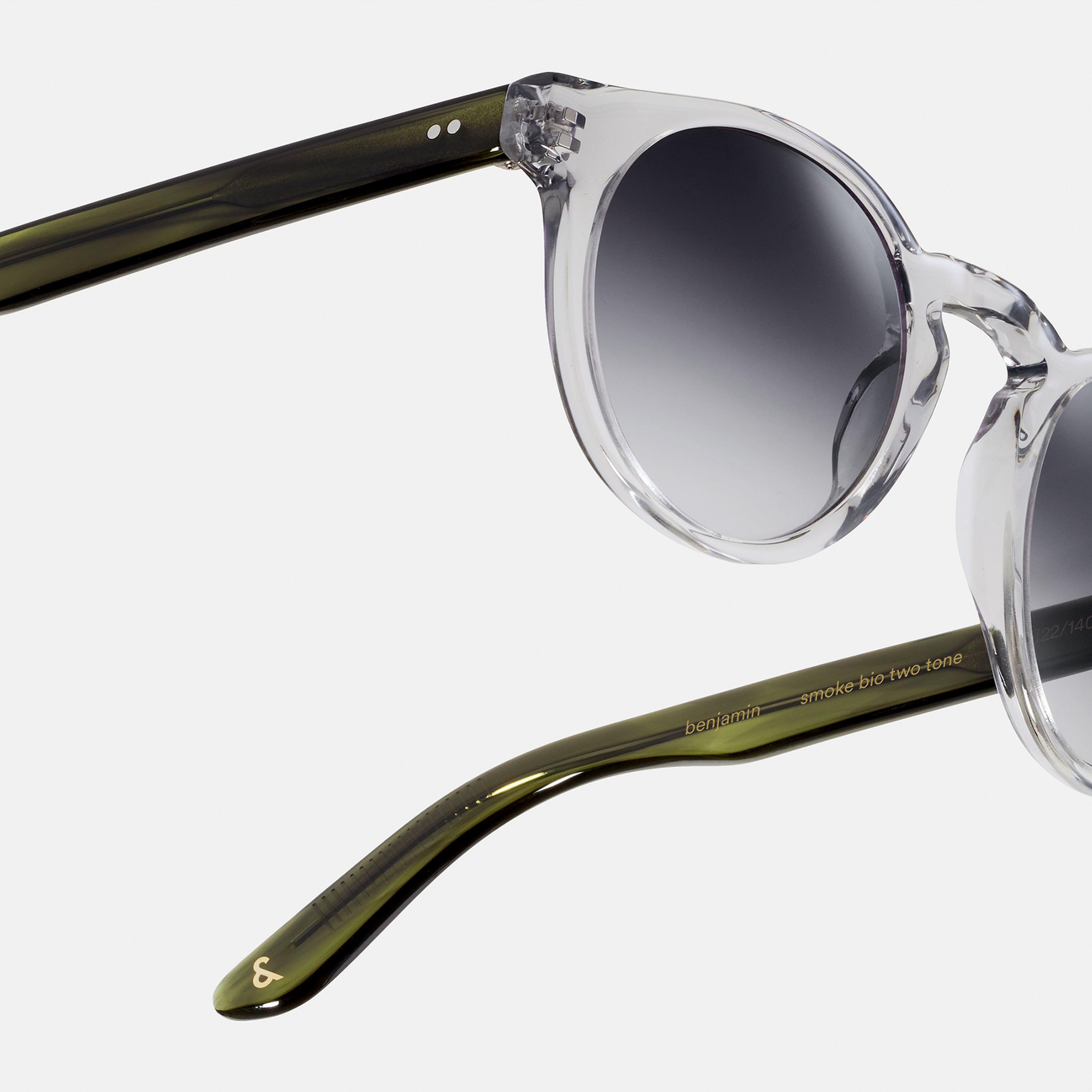 Ace & Tate Solaires | Ronde Acétate in Clair, Vert, Gris