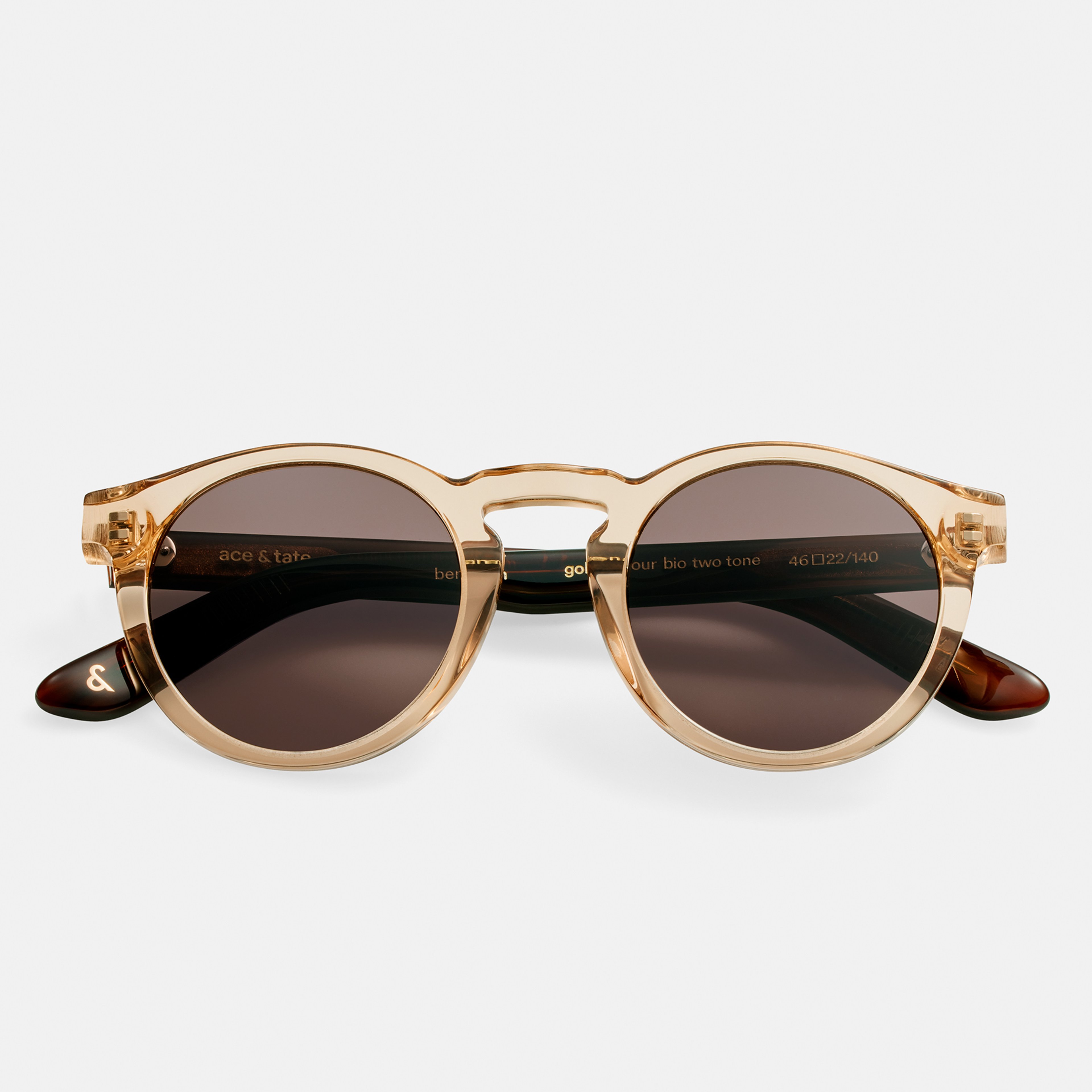 Ace & Tate Solaires | Ronde Acétate in Marron, Jaune