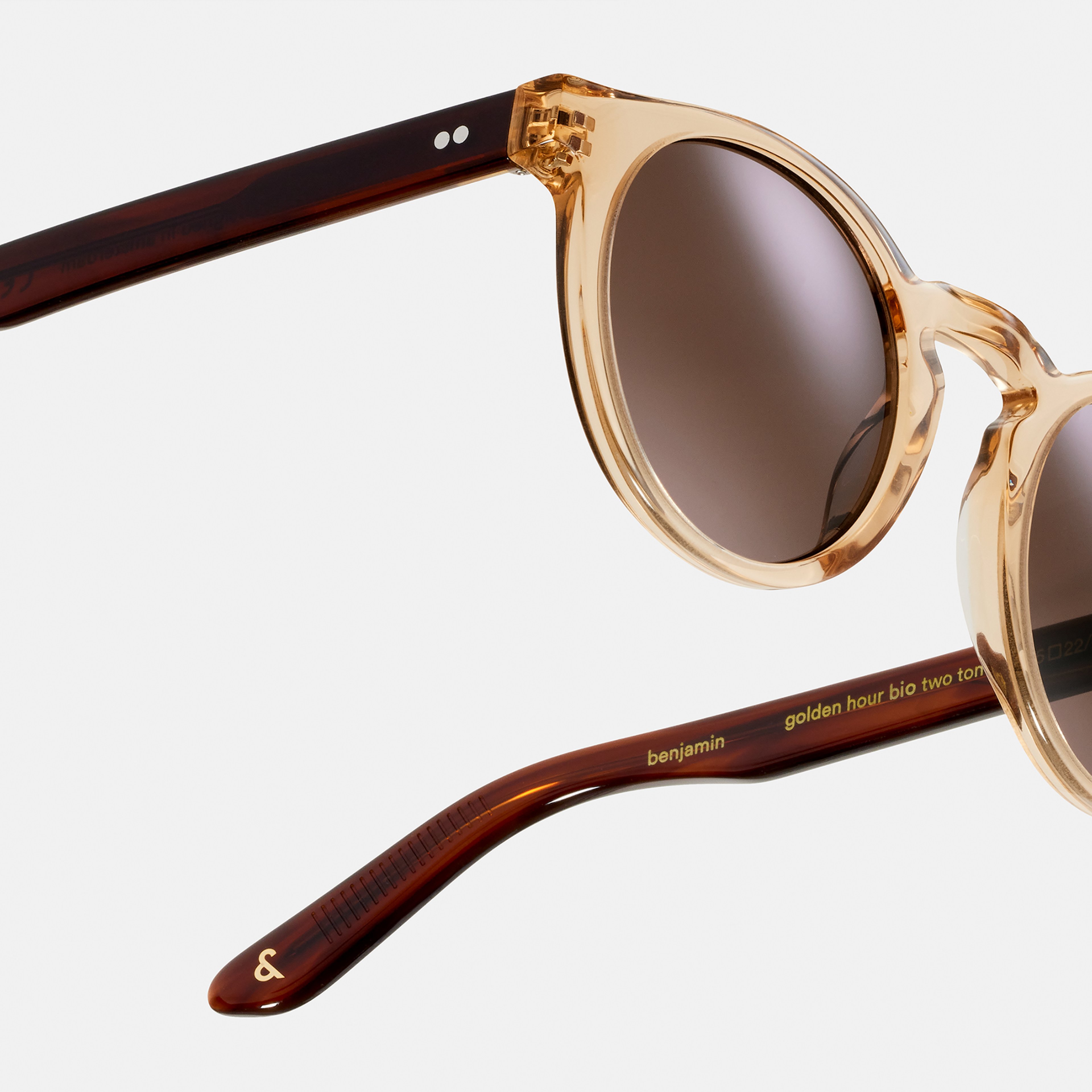 Ace & Tate Solaires | Ronde Acétate in Marron, Jaune