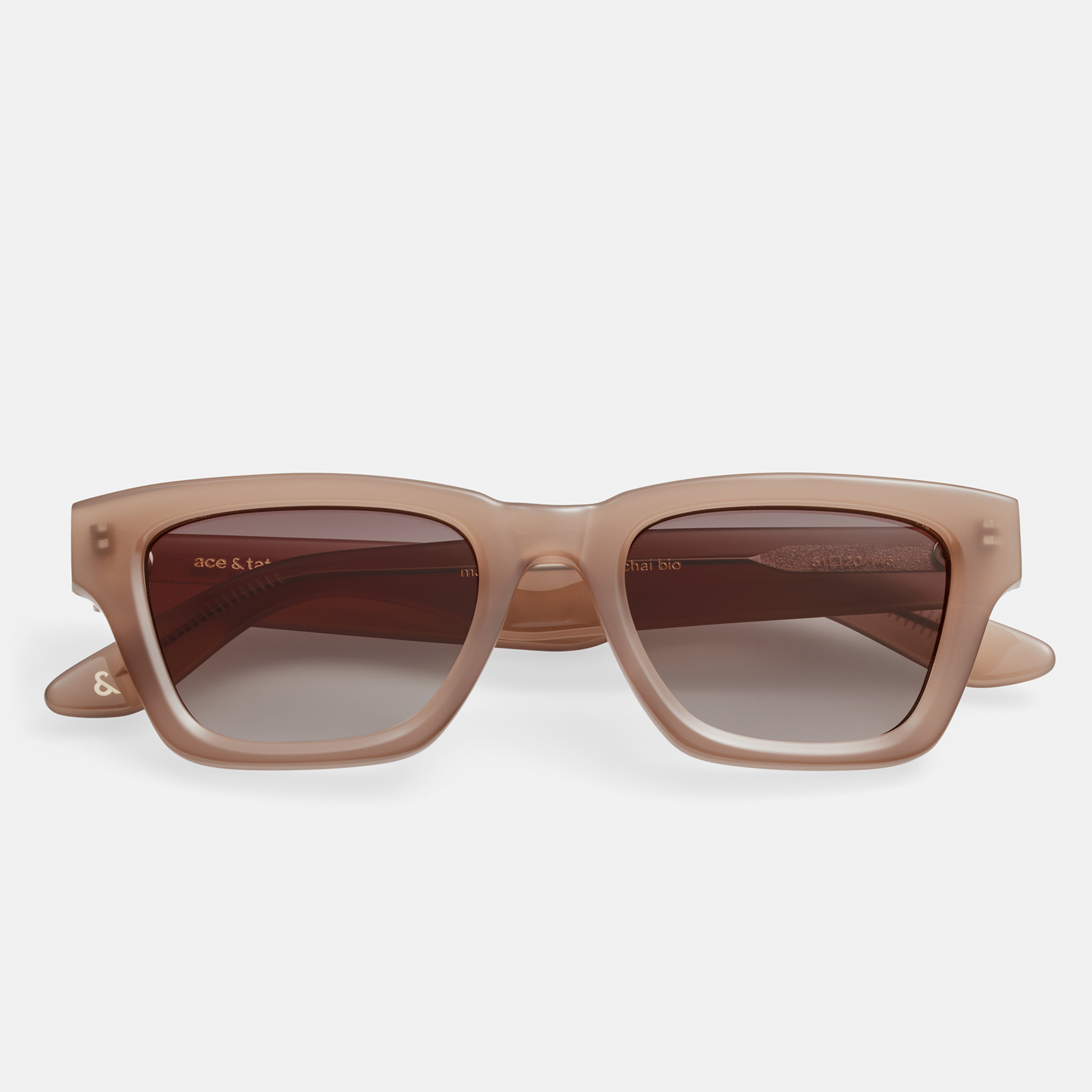 Ace & Tate Sunglasses | Square Acetate in Beige, Brown