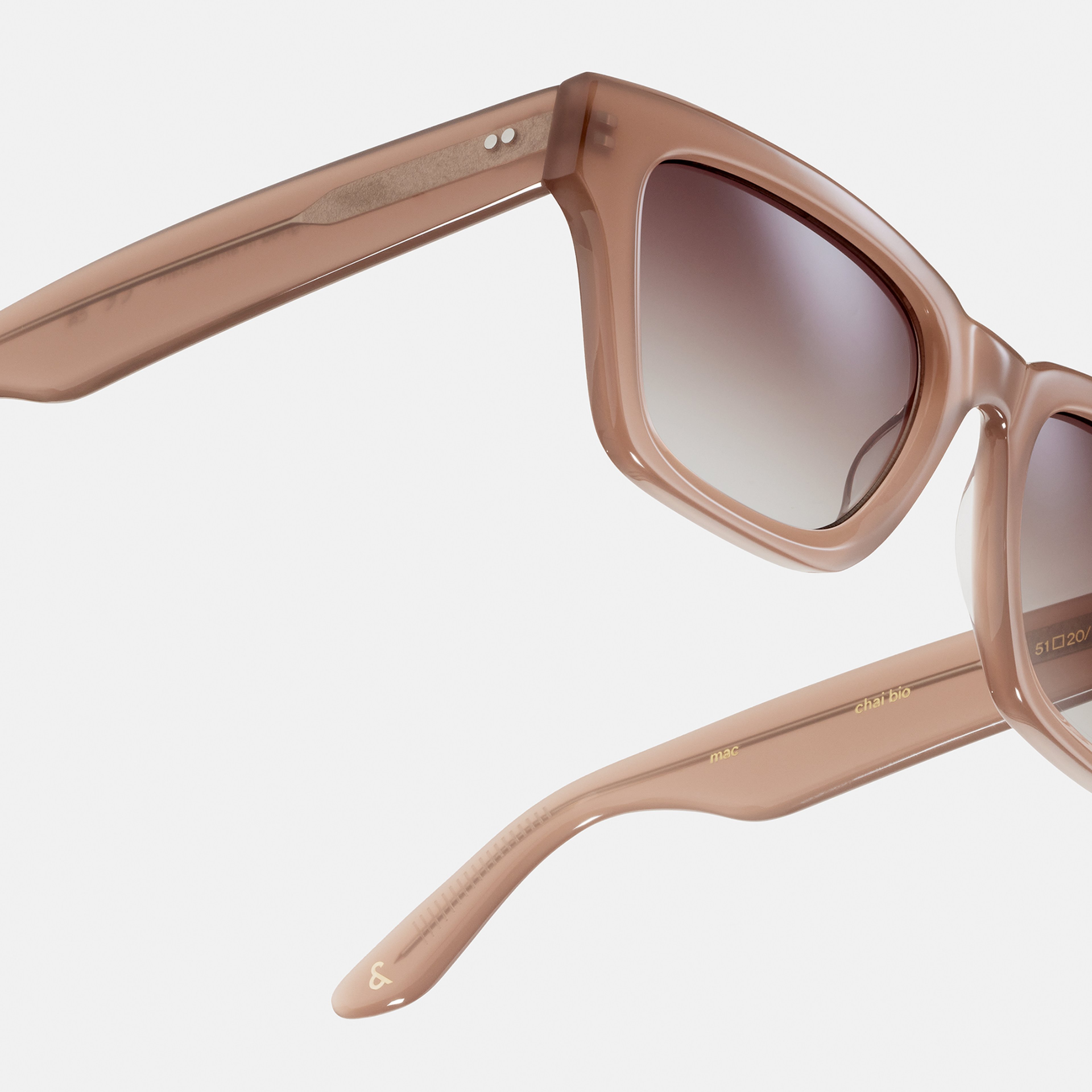 Ace & Tate Sunglasses | Square Acetate in Beige, Brown