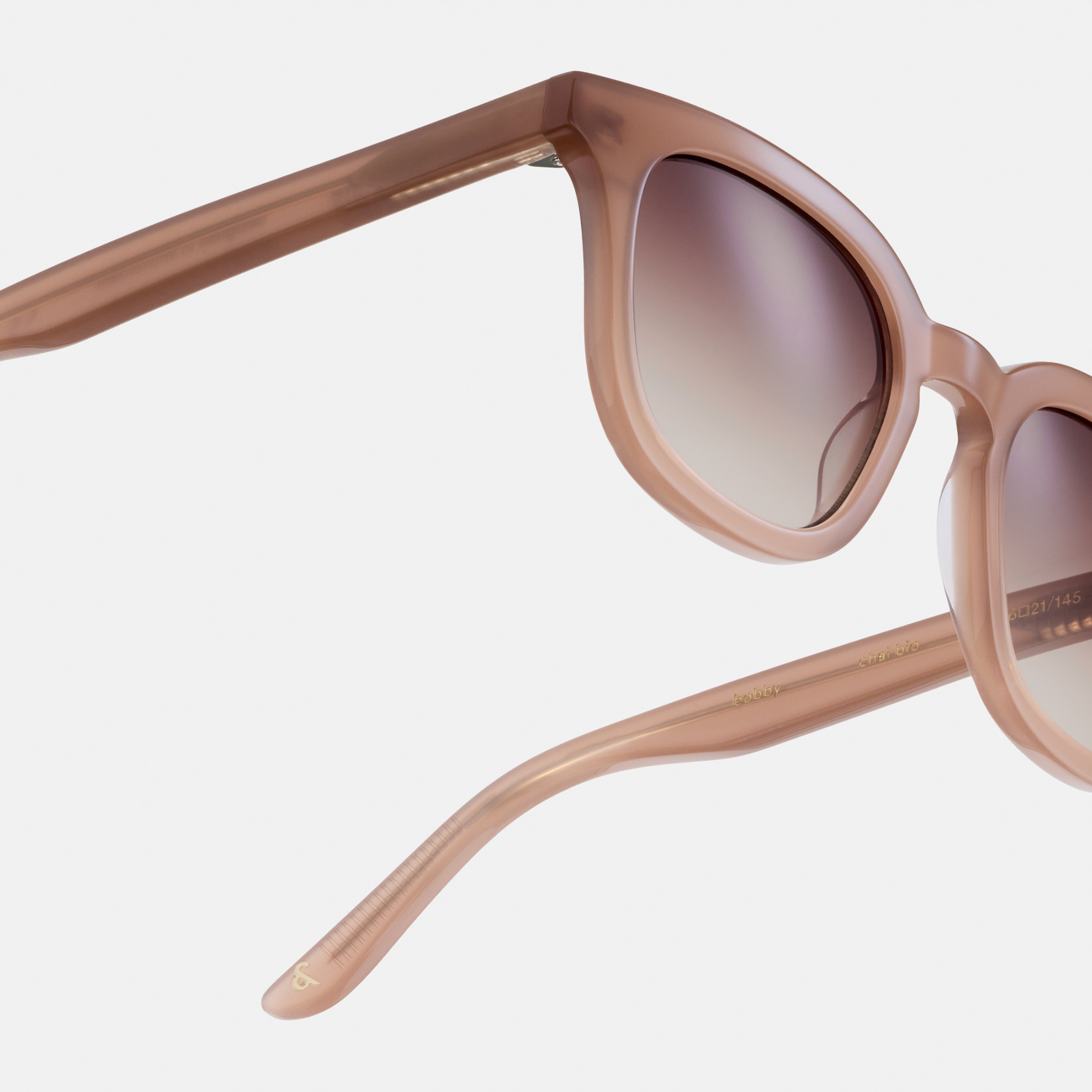 Ace & Tate Zonnebrillen | Vierkant Acetaat in Beige, Bruin