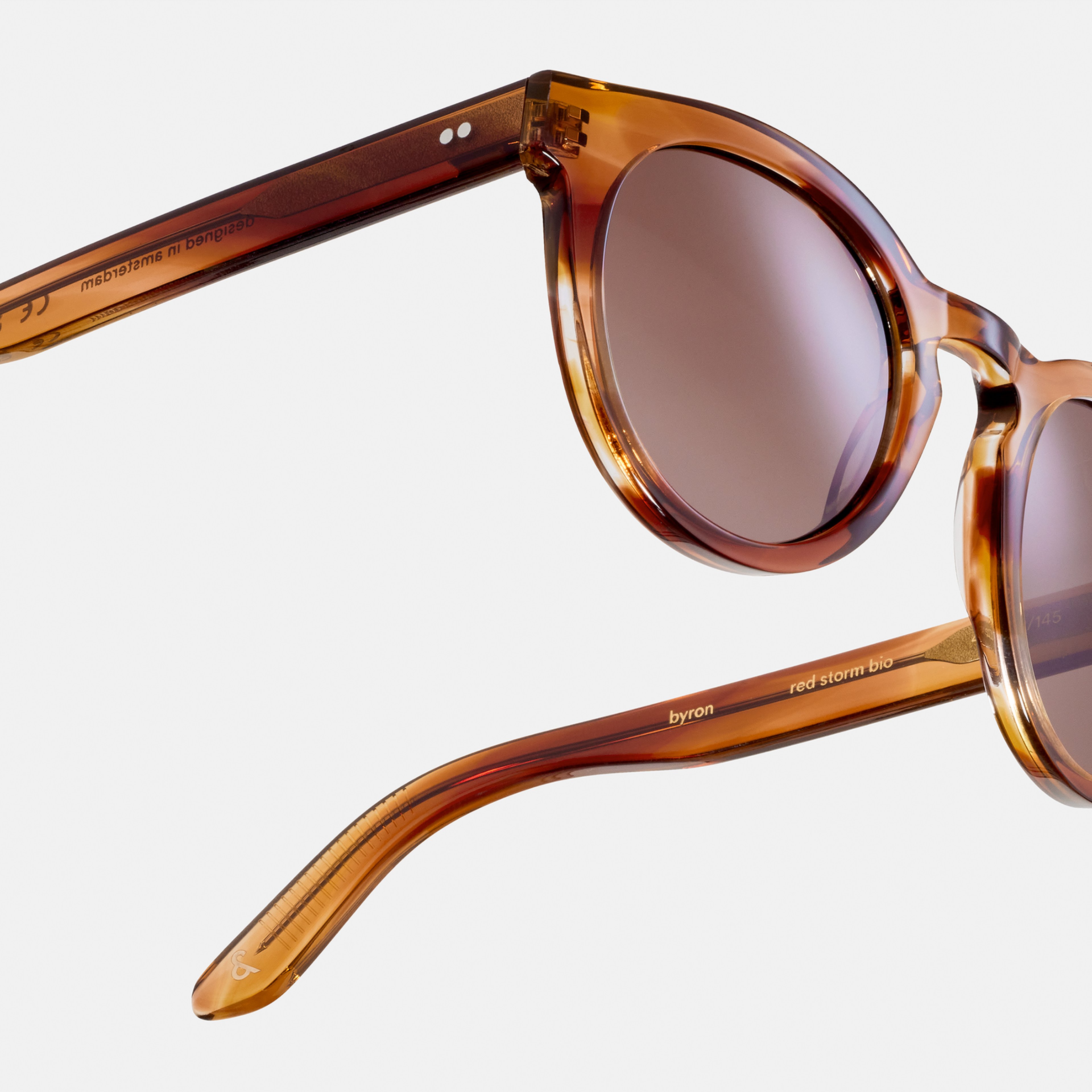 Ace & Tate Sonnenbrillen | Rund Acetat in Braun, Rot