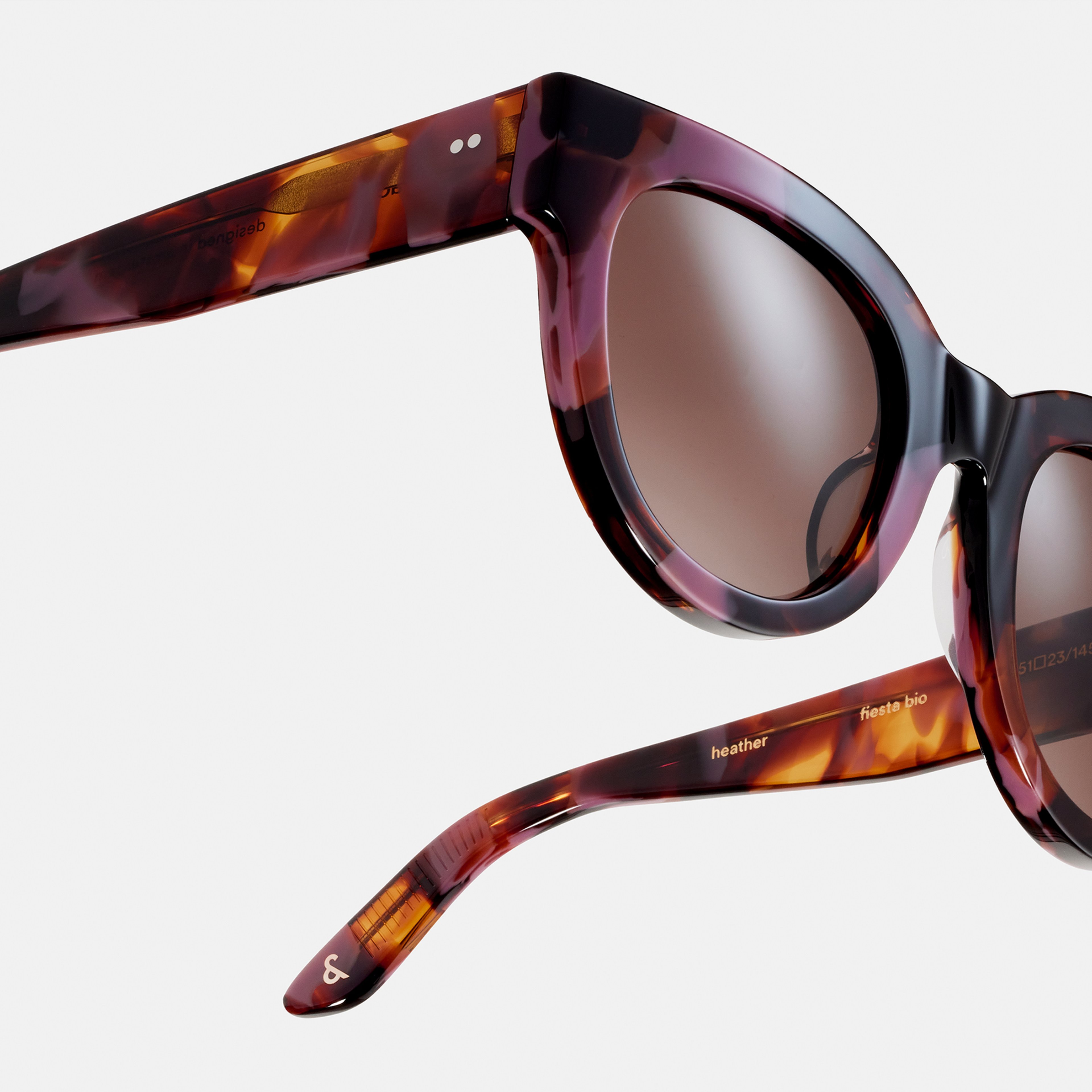 Ace & Tate Sunglasses | Round Acetate in Brown, Purple