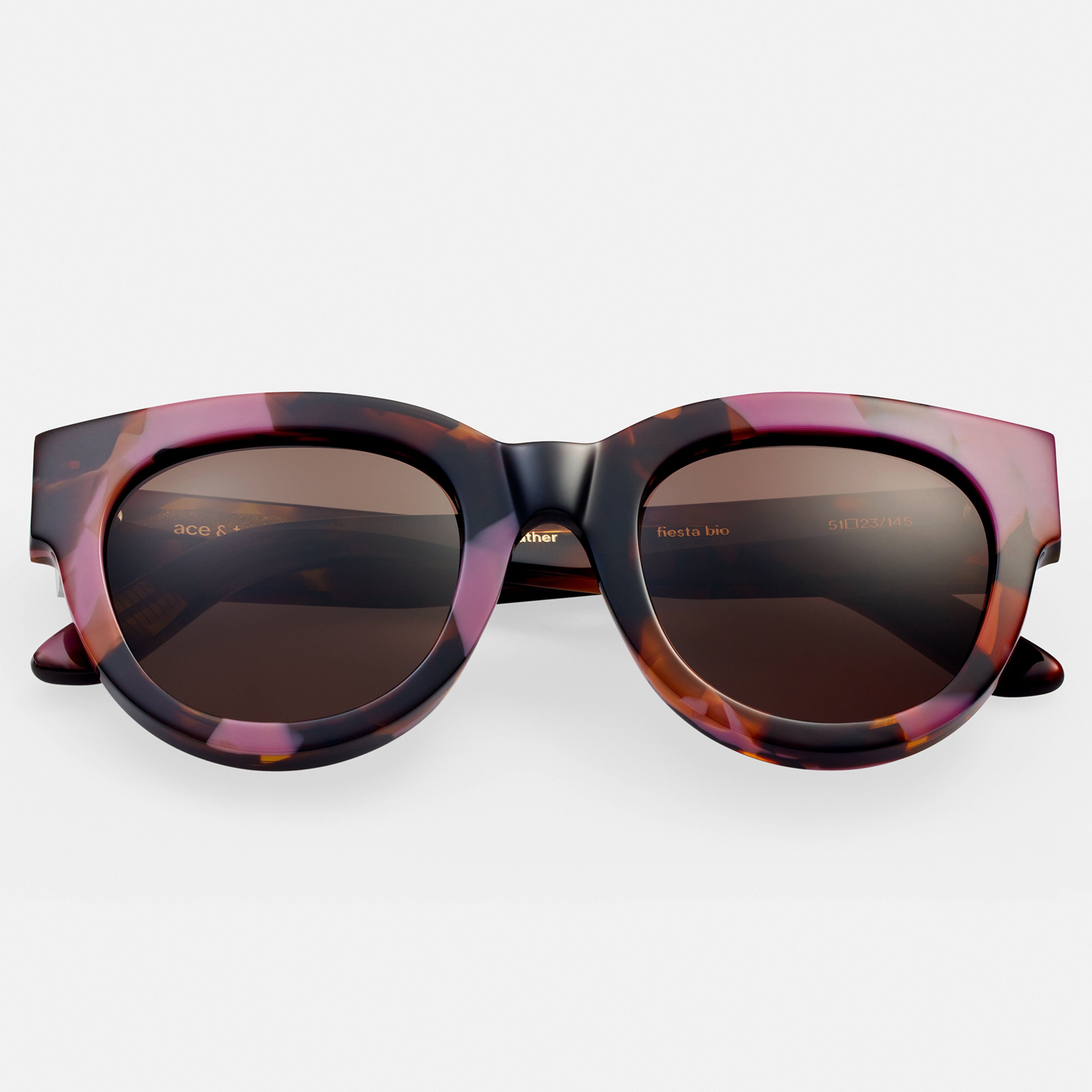Ace & Tate Sunglasses | Round Acetate in Brown, Purple