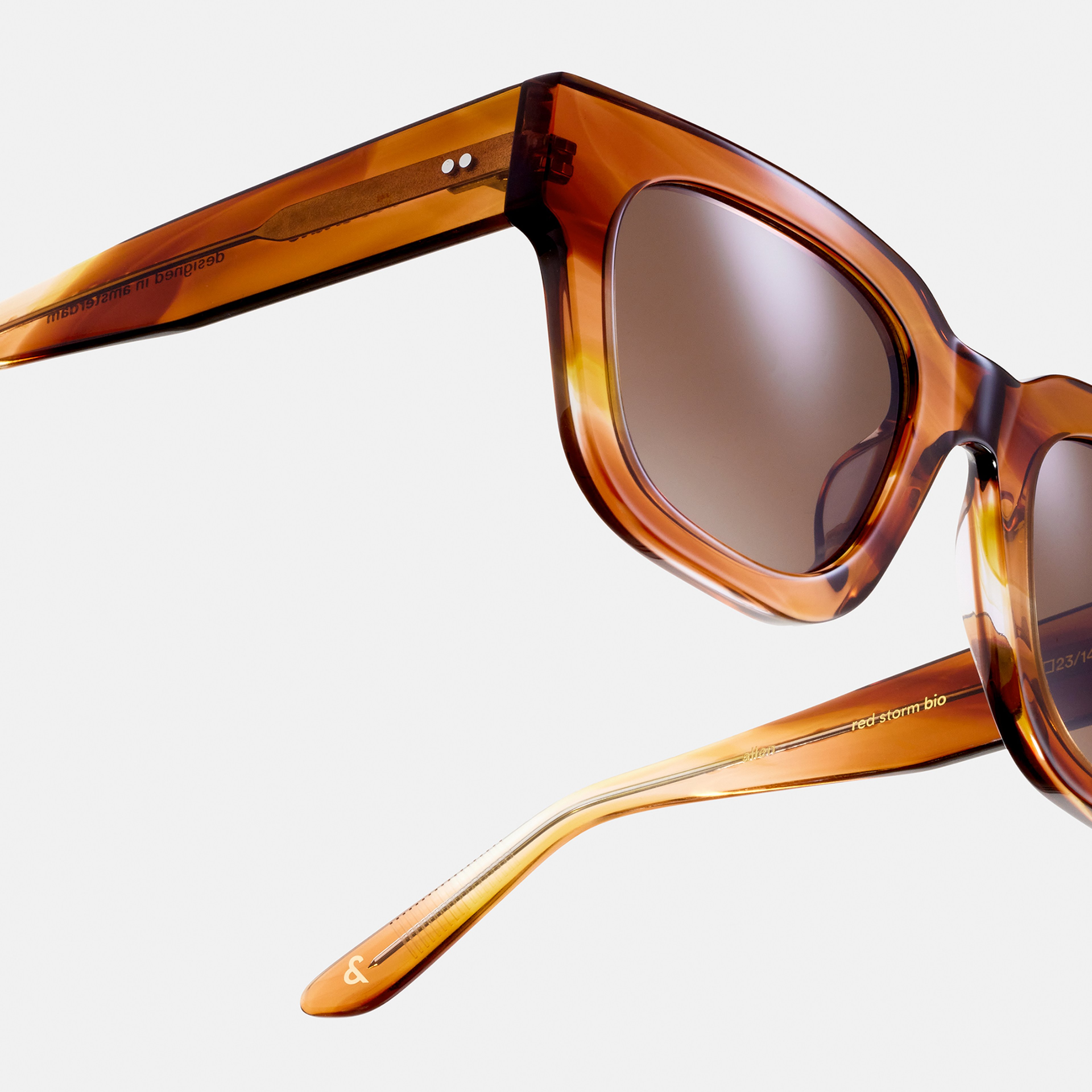 Ace & Tate Sunglasses | Square Acetate in Brown, Red
