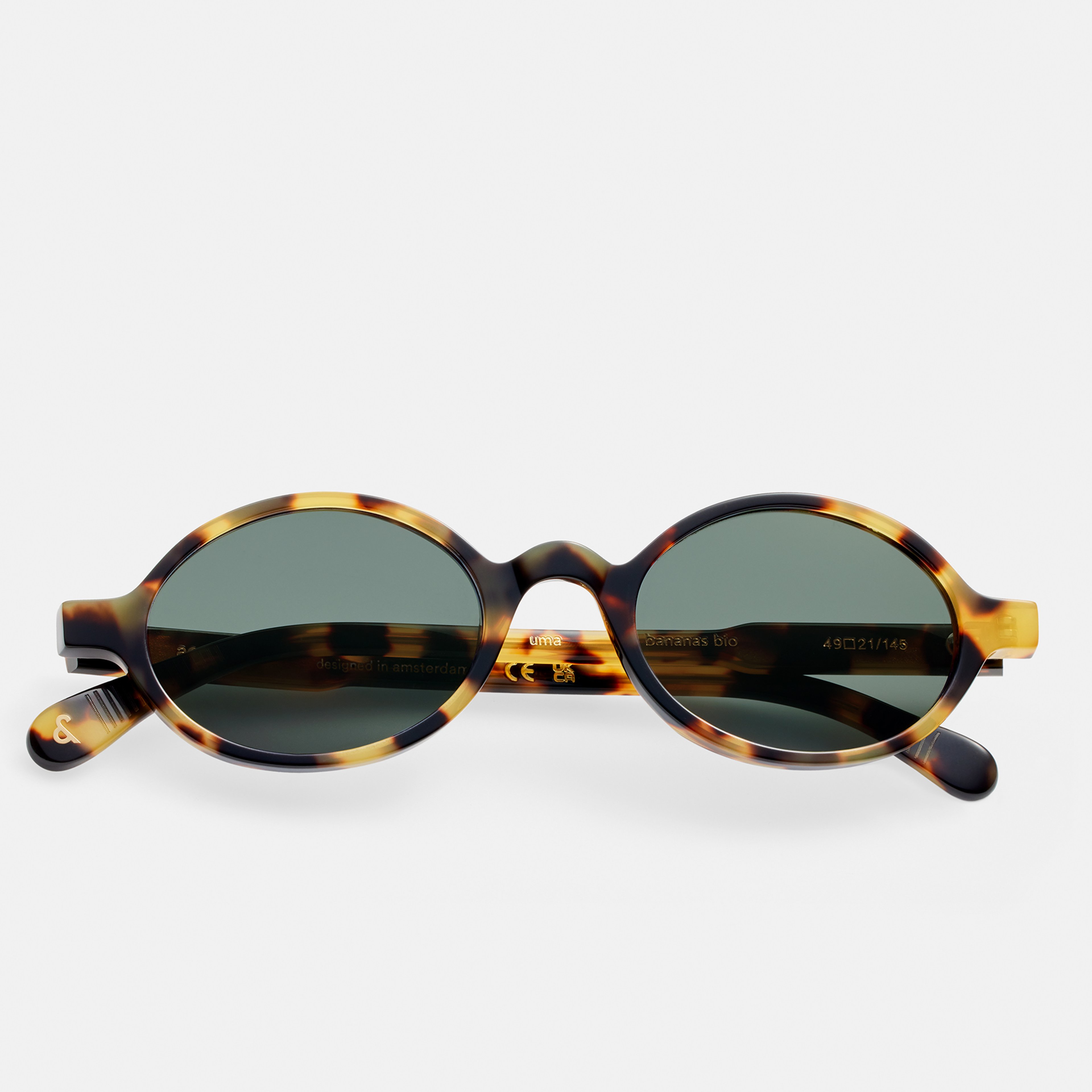 Ace & Tate Sunglasses | Round Acetate in Brown, Yellow