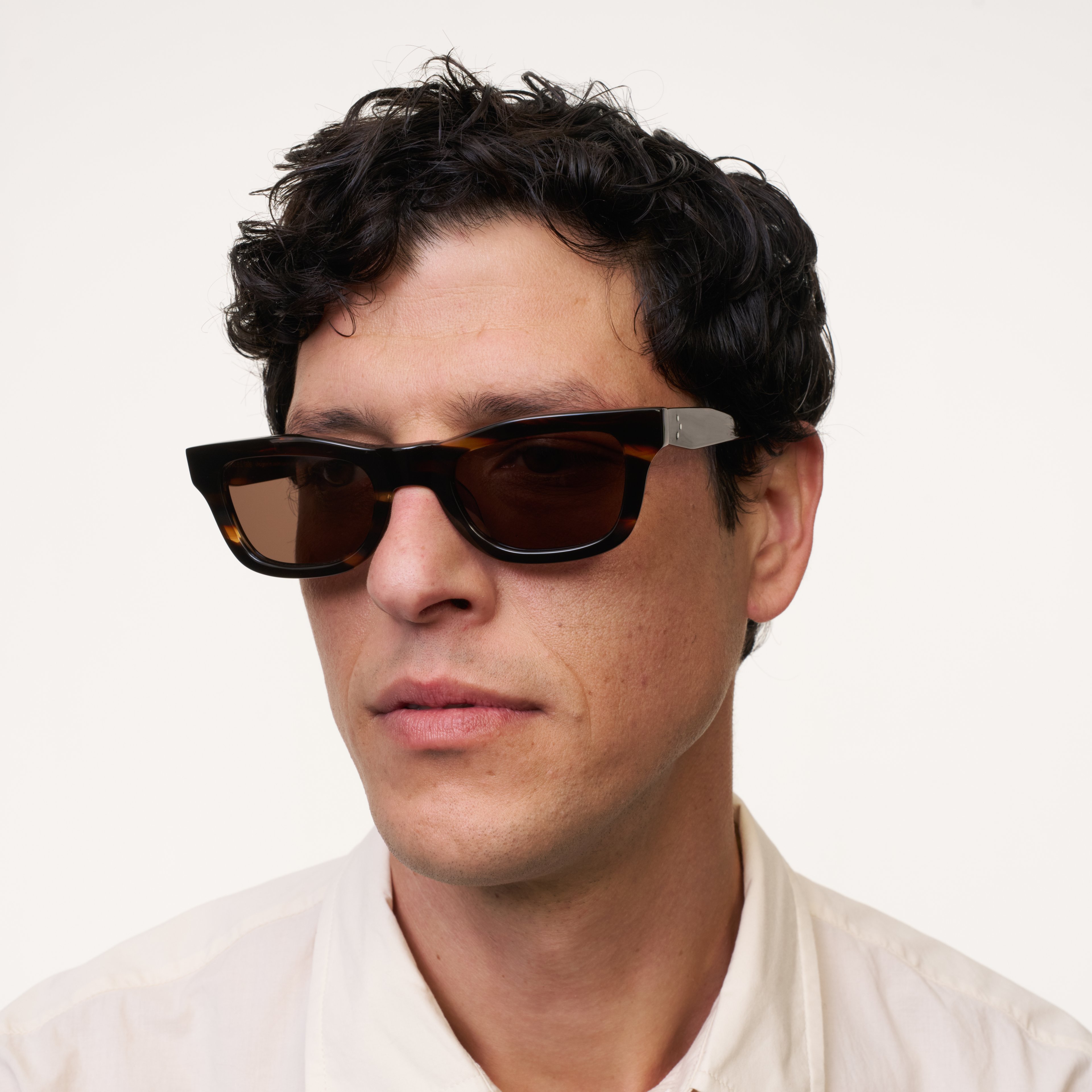 Ace & Tate Sunglasses | Rectangle Acetate in Brown, Orange