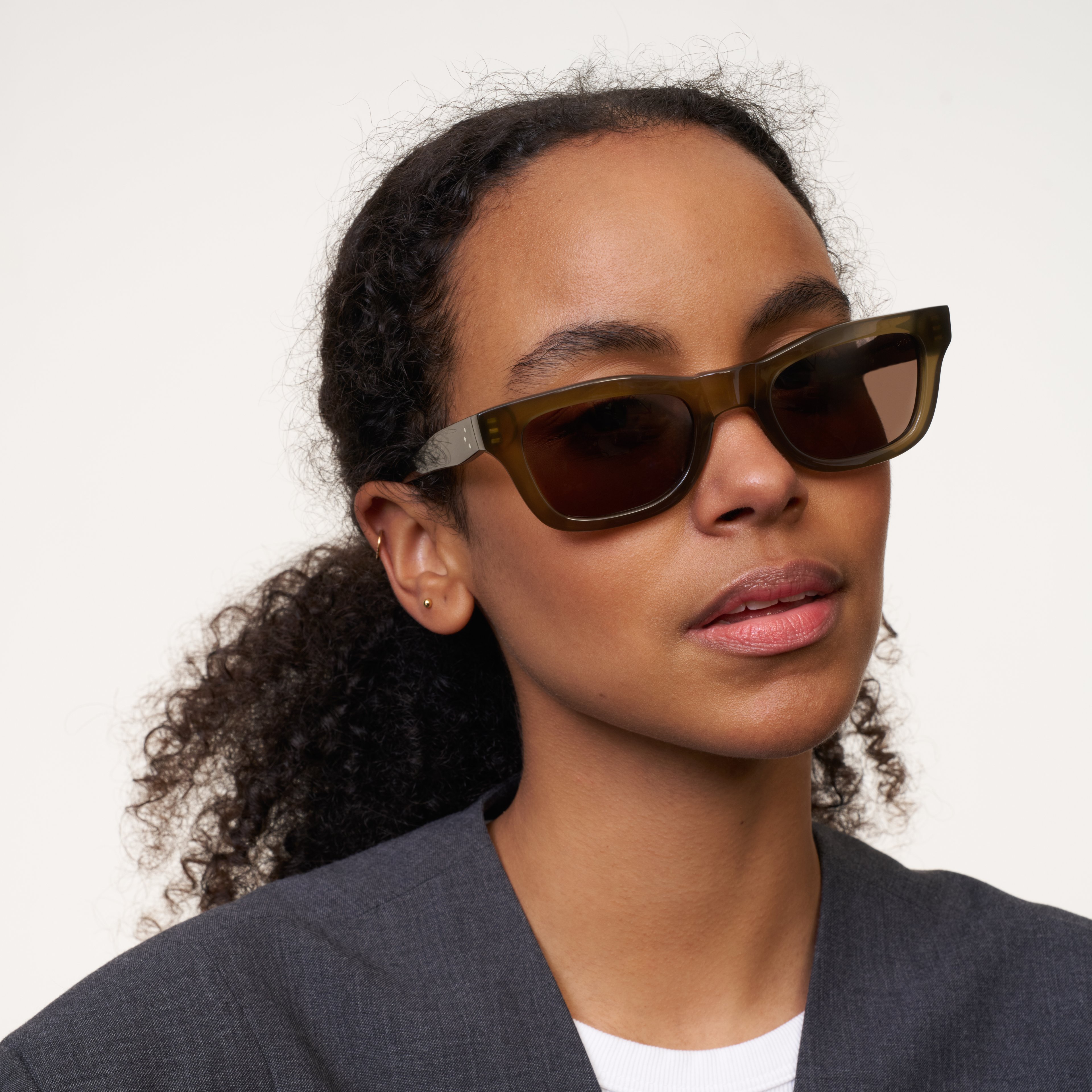 Ace & Tate Sunglasses | Rectangle Acetate in Green