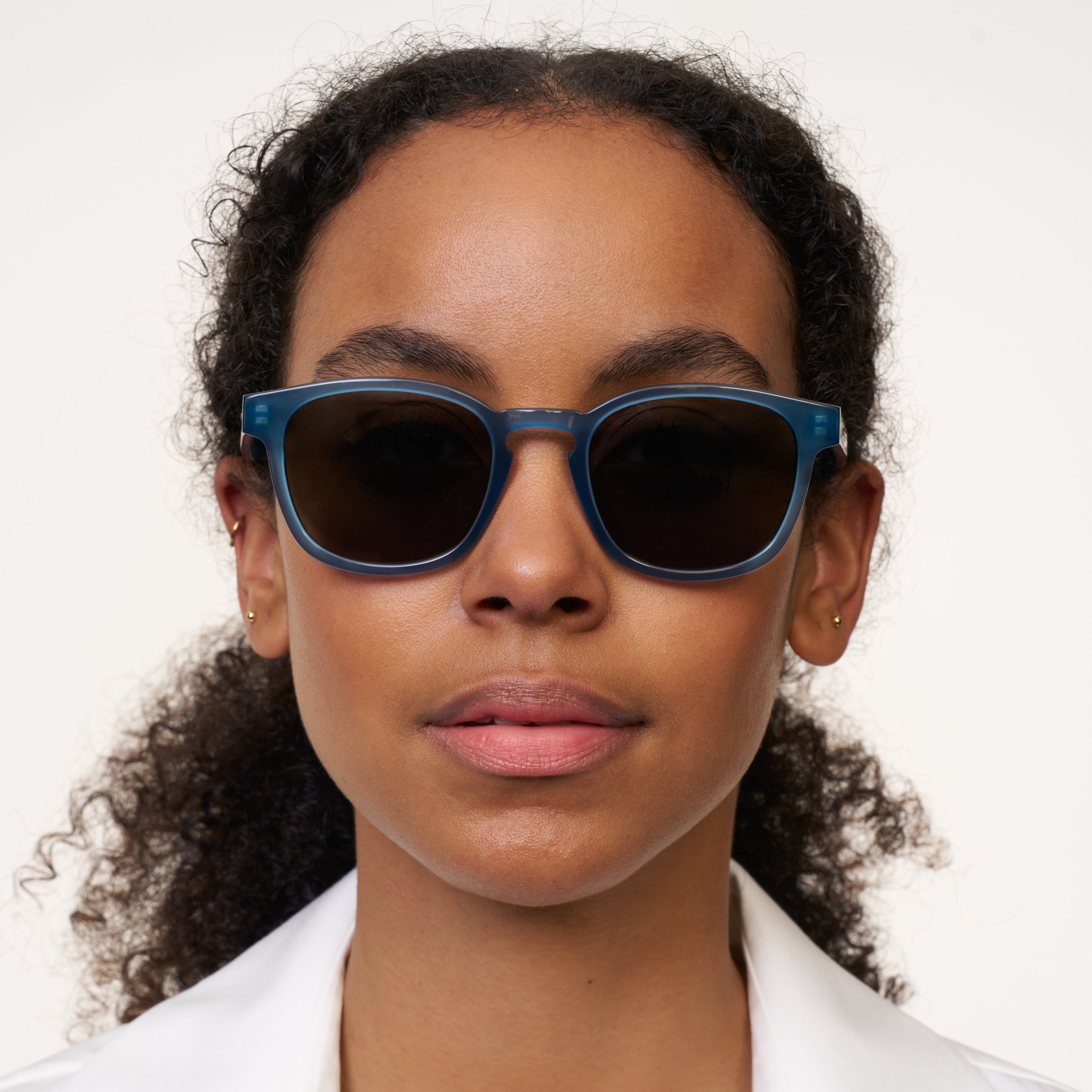 Ace & Tate Zonnebrillen | Vierkant Acetaat in Blauw