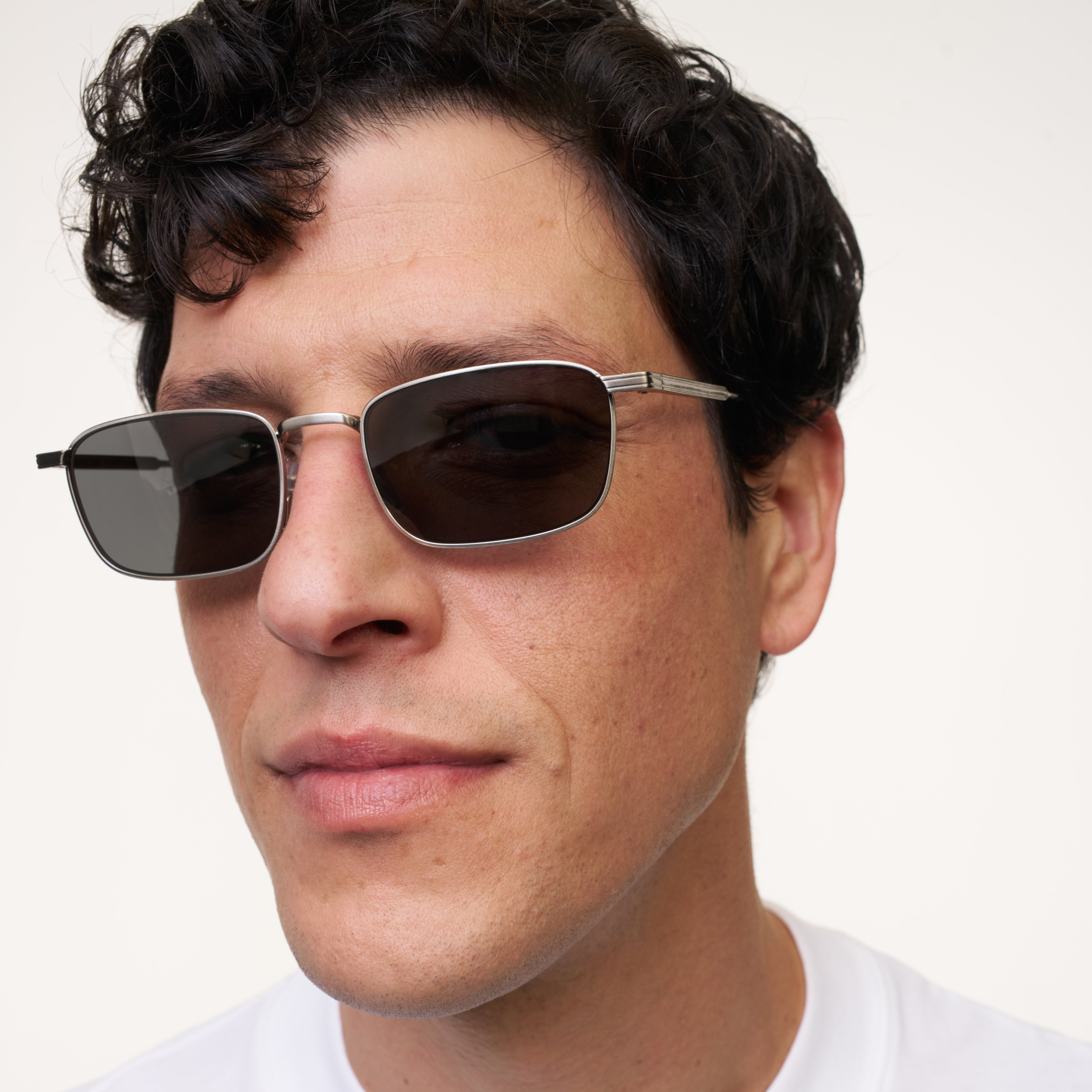 Ace & Tate Sunglasses | Rectangle Metal in Silver
