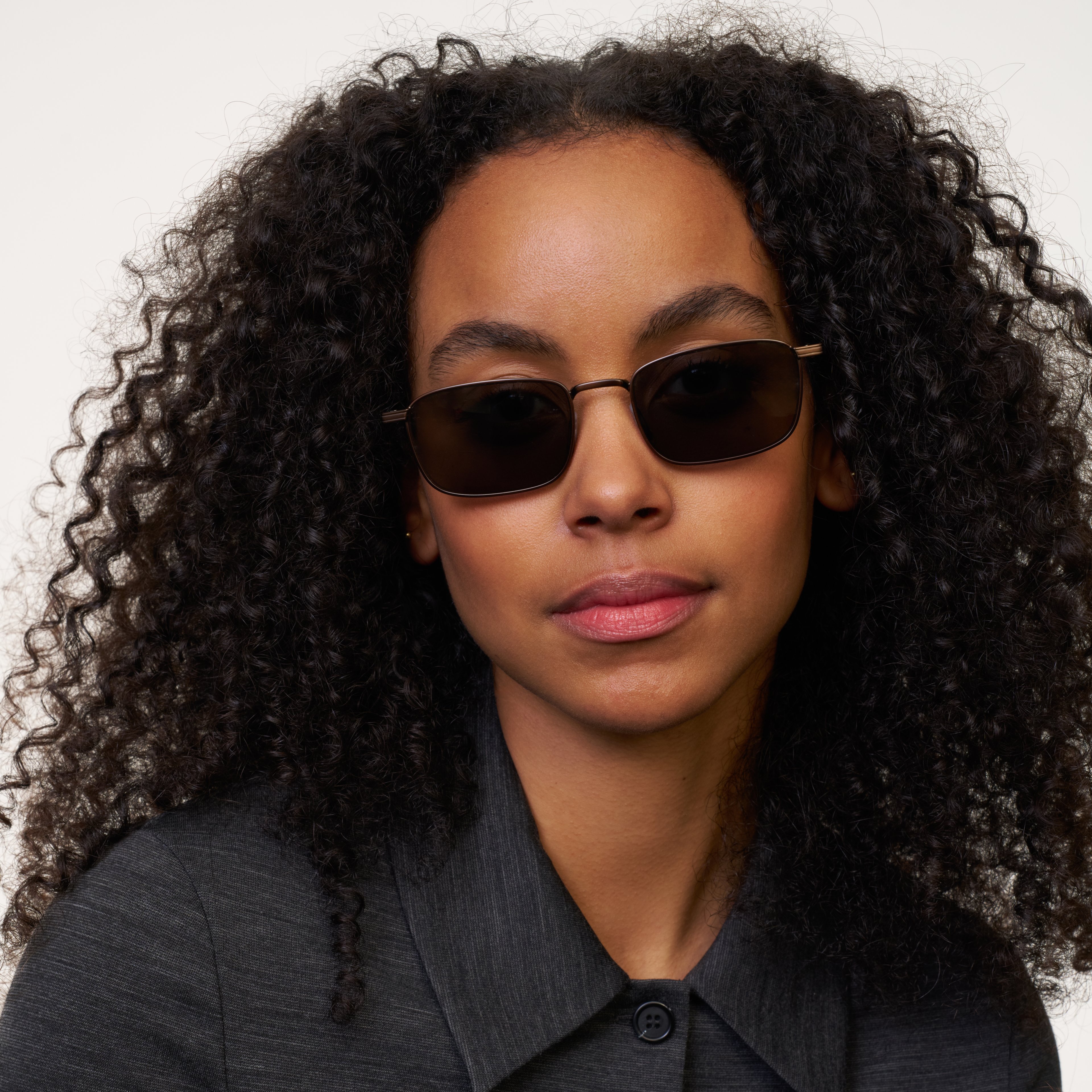 Ace & Tate Sunglasses | Rectangle Metal in Brown