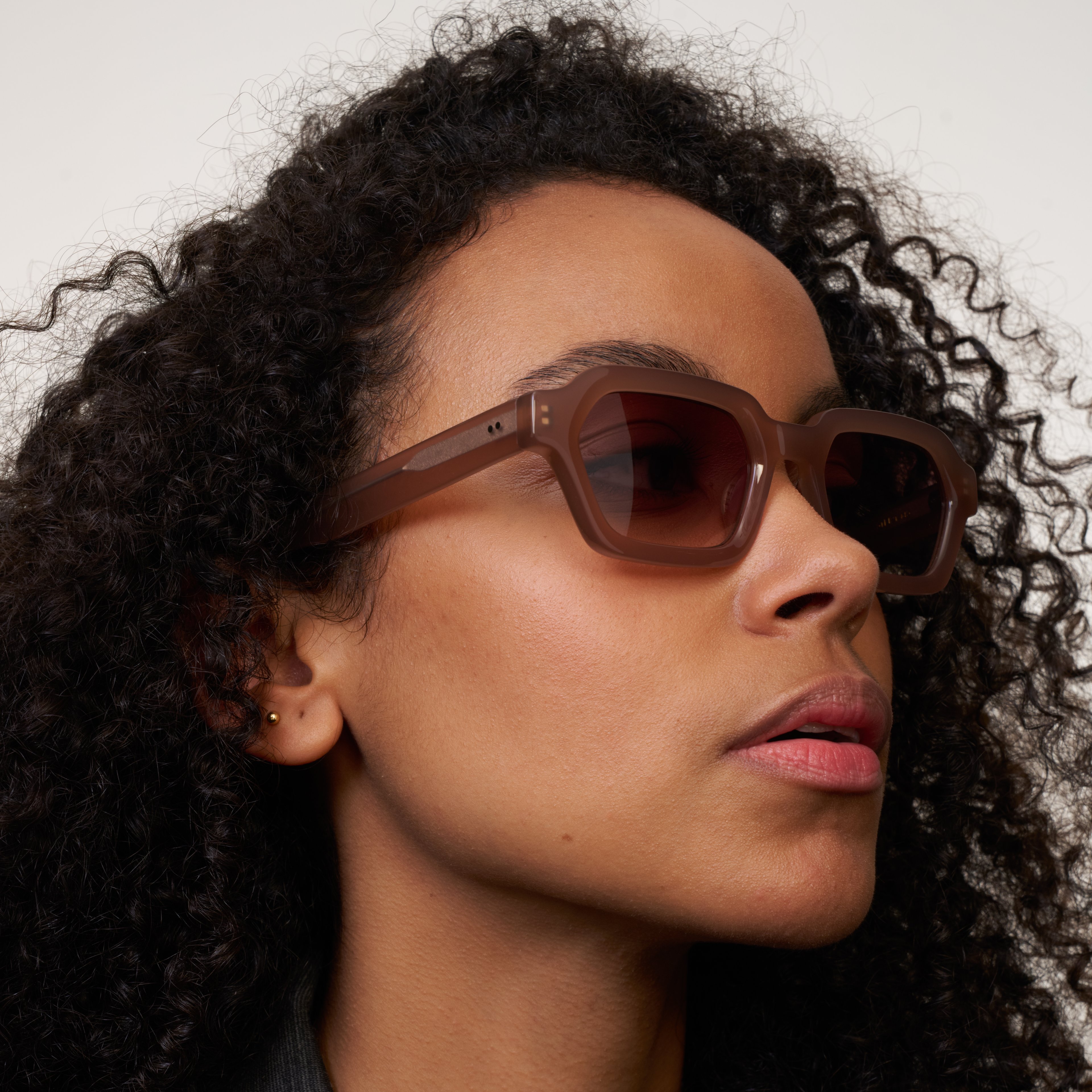 Ace & Tate Sunglasses | Rectangle Acetate in Beige, Brown