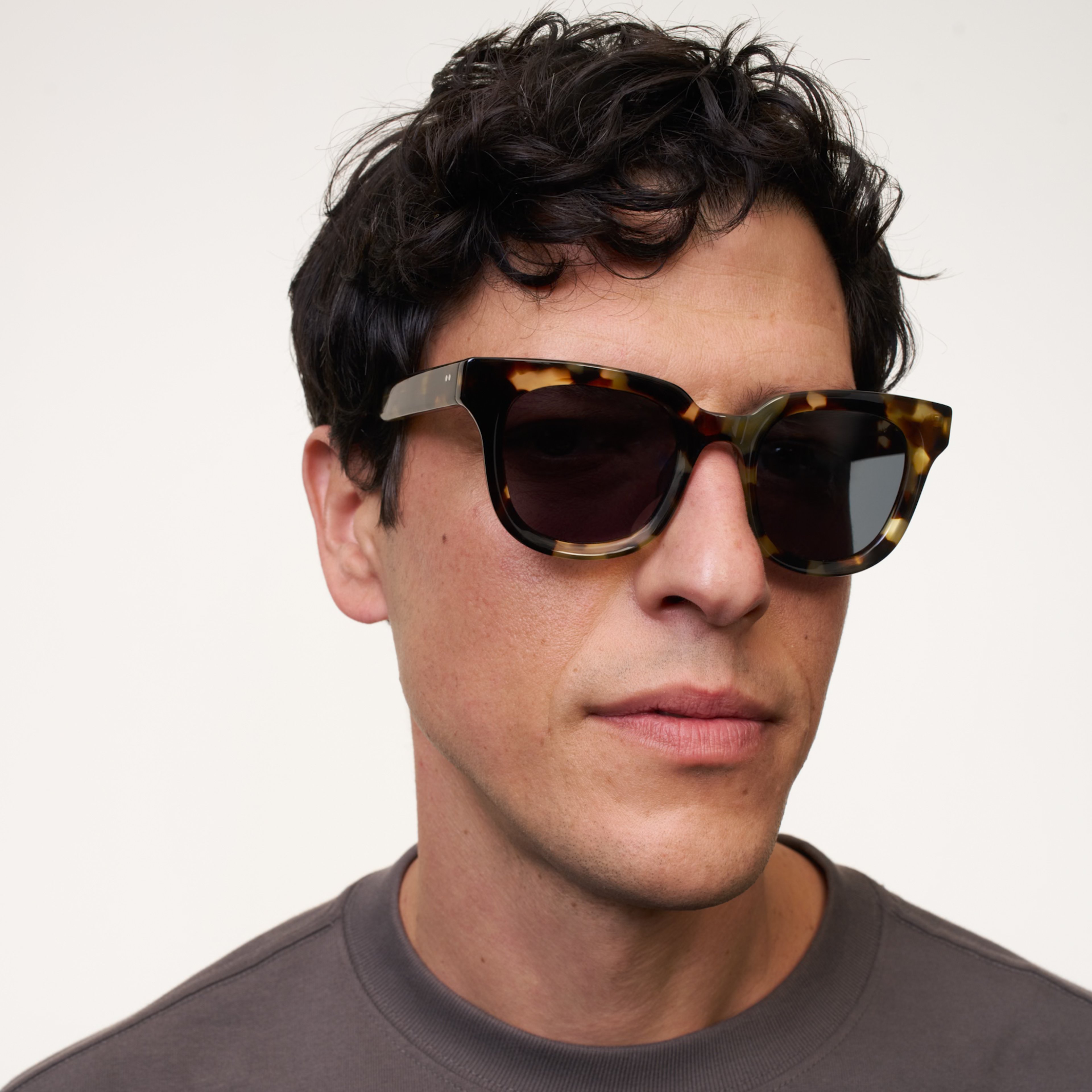 Ace & Tate Sunglasses | Round Acetate in Brown, Yellow