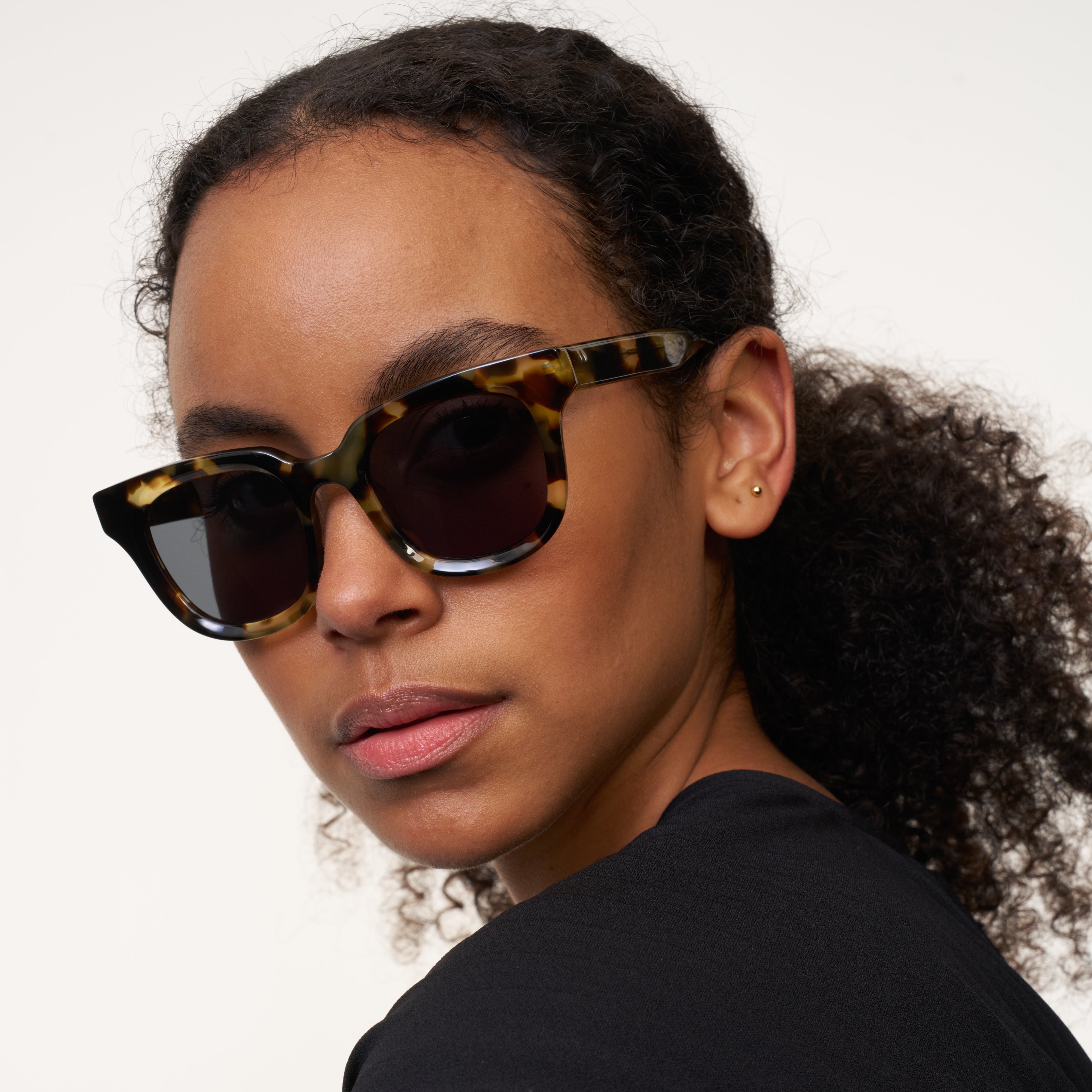 Ace & Tate Sunglasses | Round Acetate in Brown, Yellow