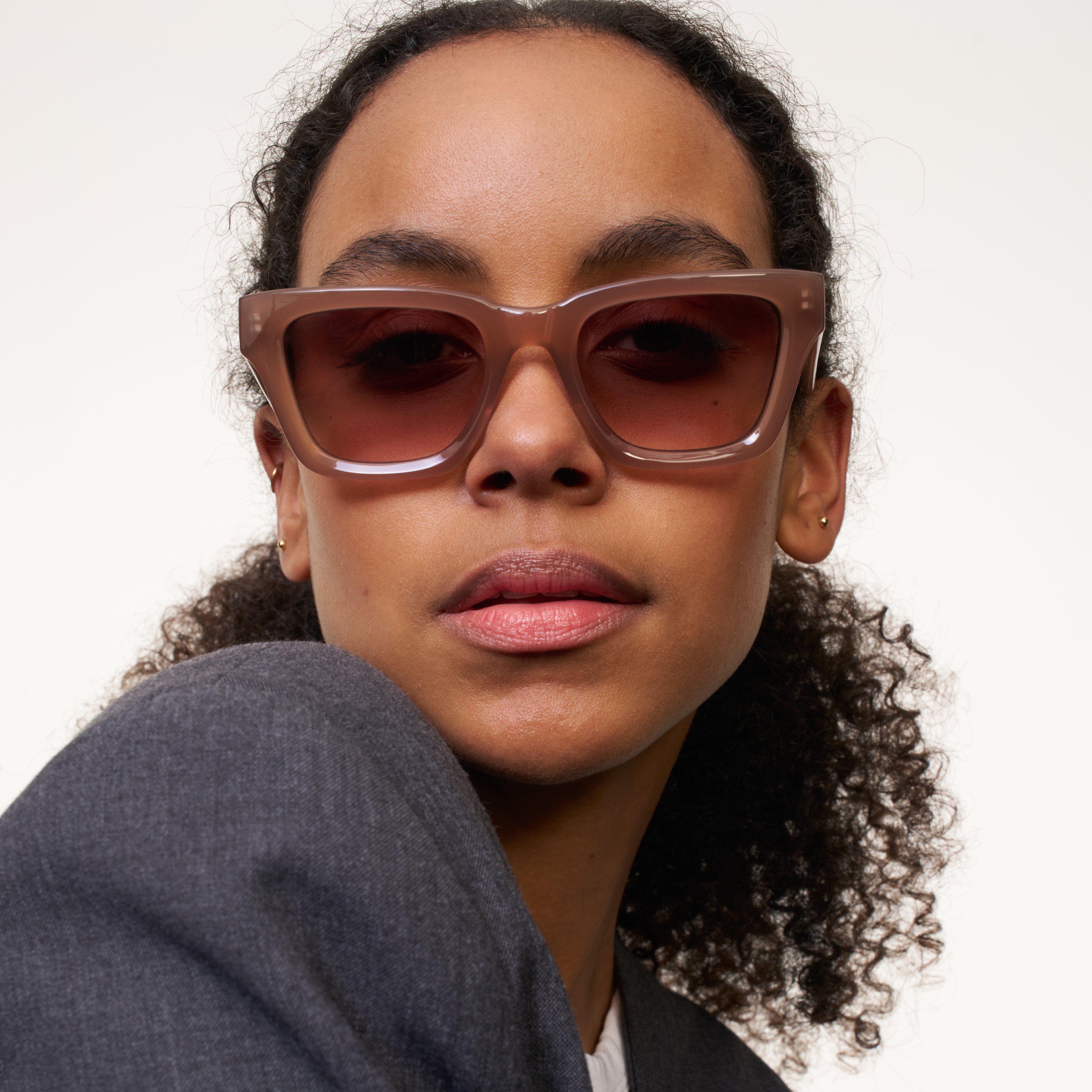 Ace & Tate Sunglasses | Square Acetate in Beige, Brown