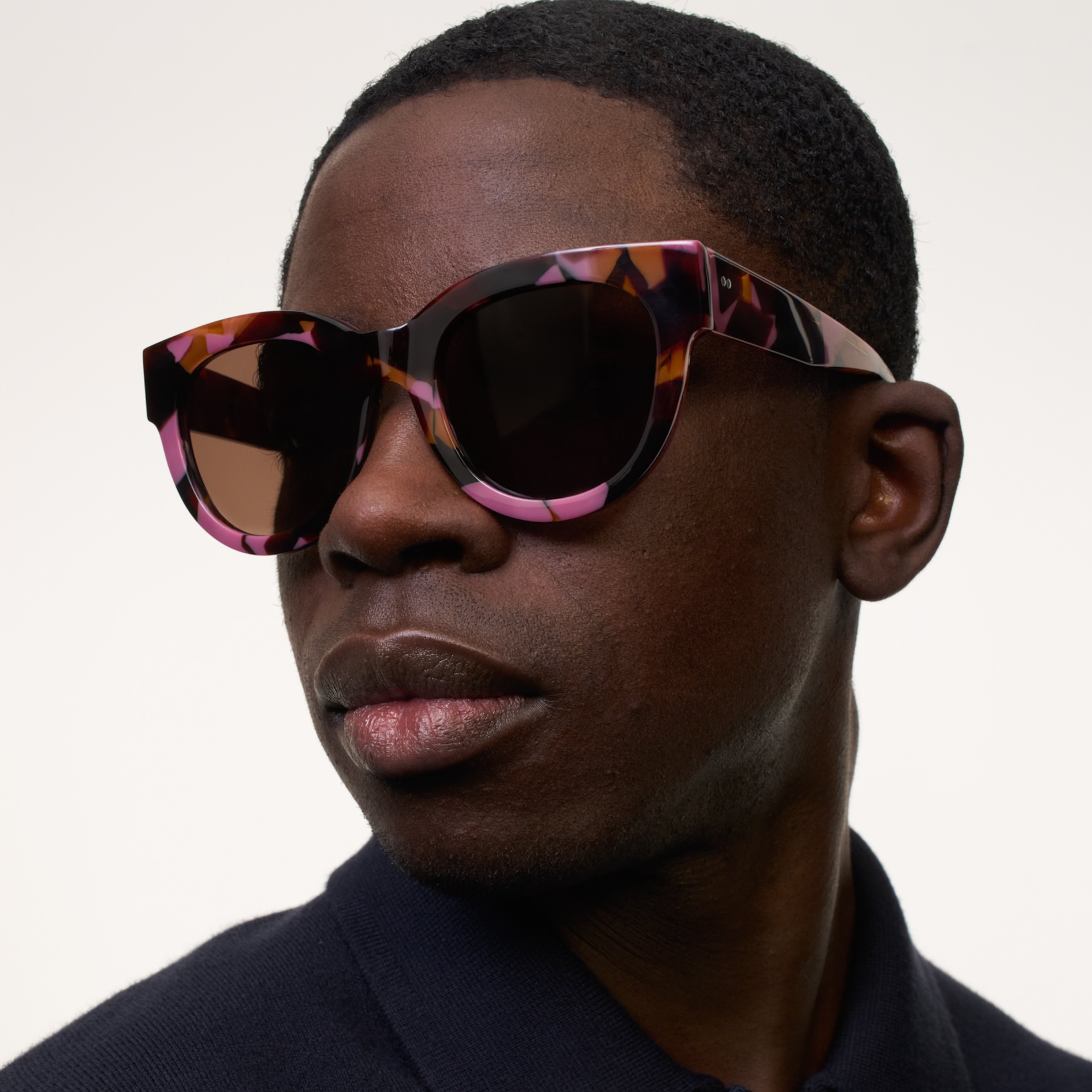 Ace & Tate Sunglasses | Round Acetate in Brown, Purple