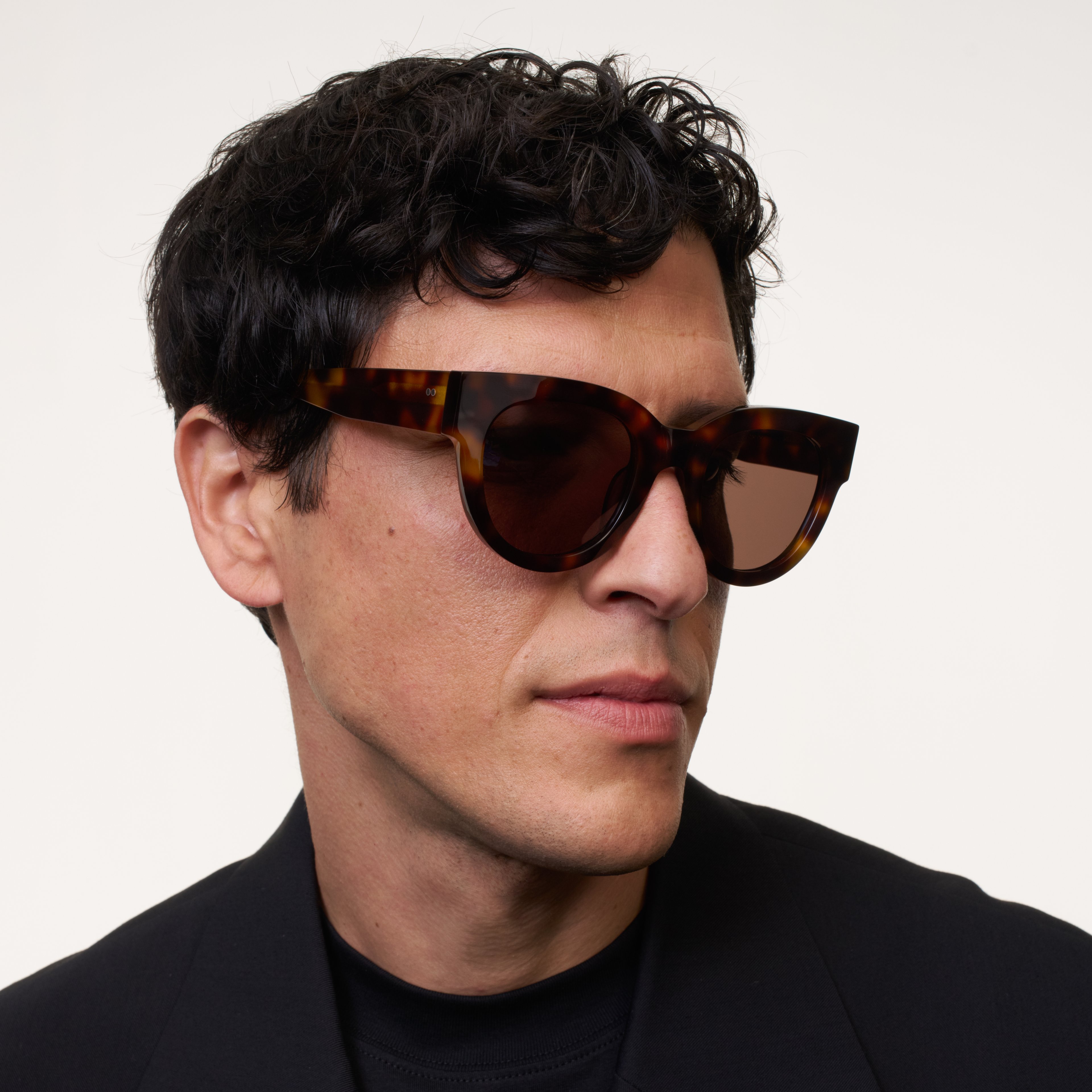 Ace & Tate Sunglasses | Round Acetate in Black, Brown
