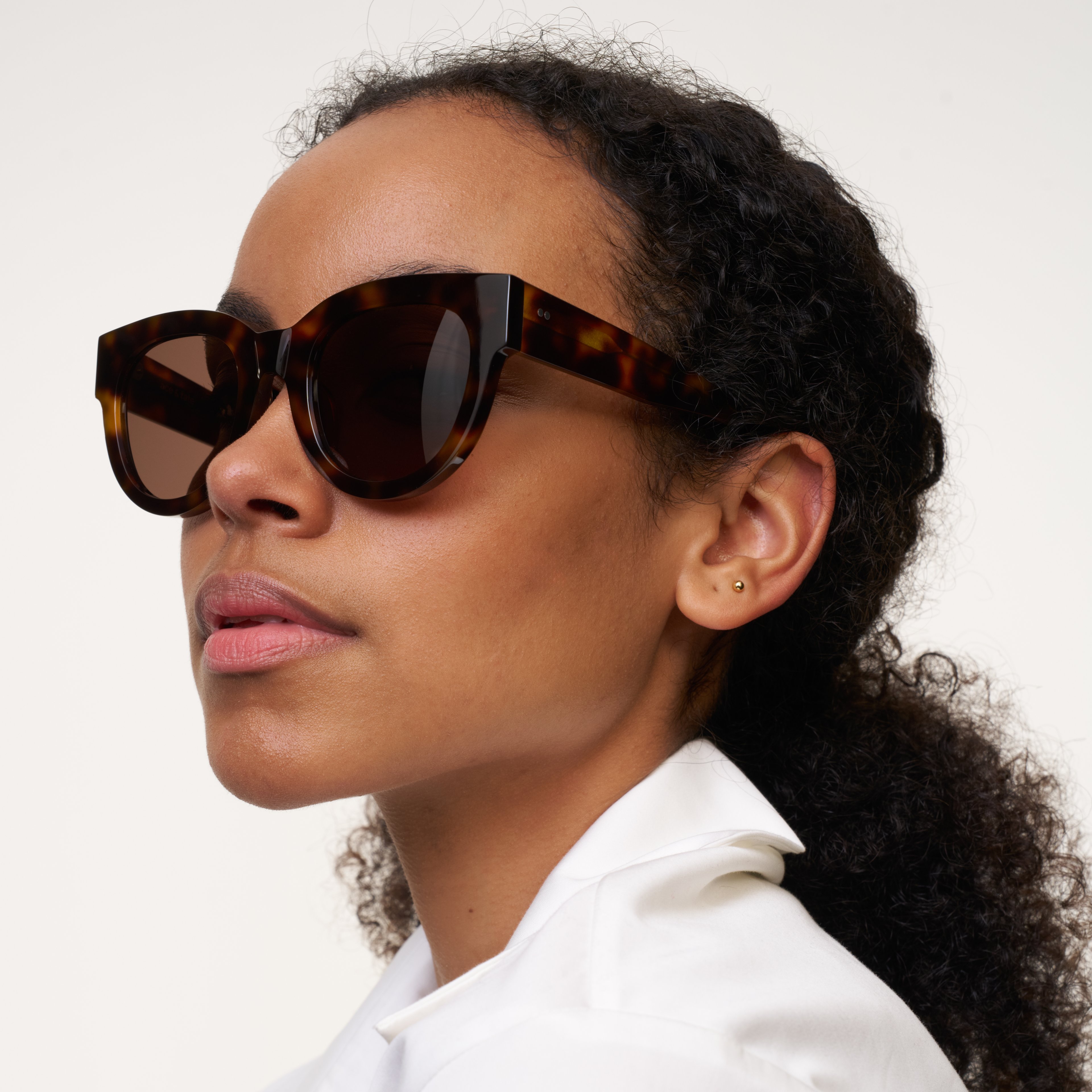 Ace & Tate Sunglasses | Round Acetate in Black, Brown