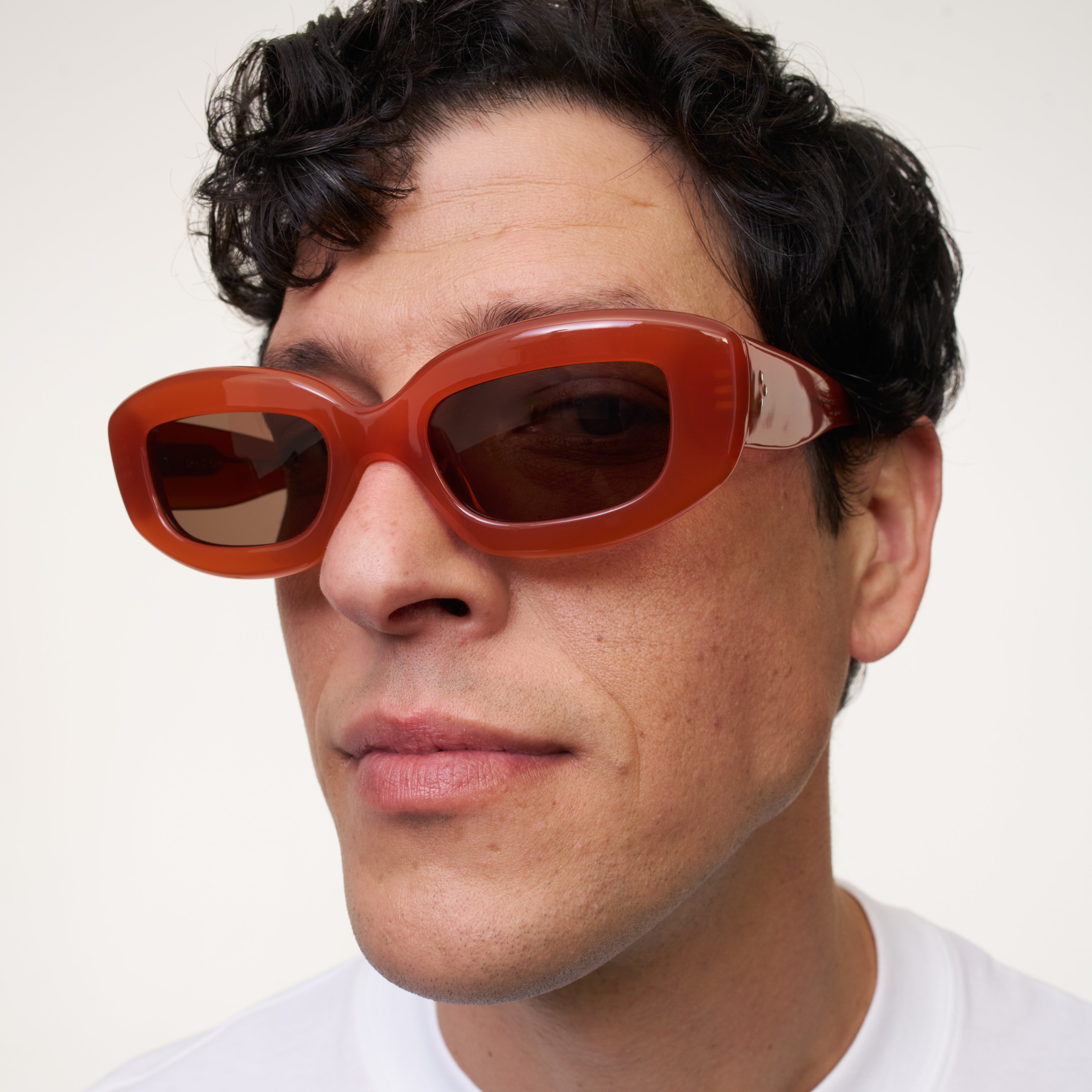 Ace & Tate Sunglasses | Rectangle Acetate in Orange