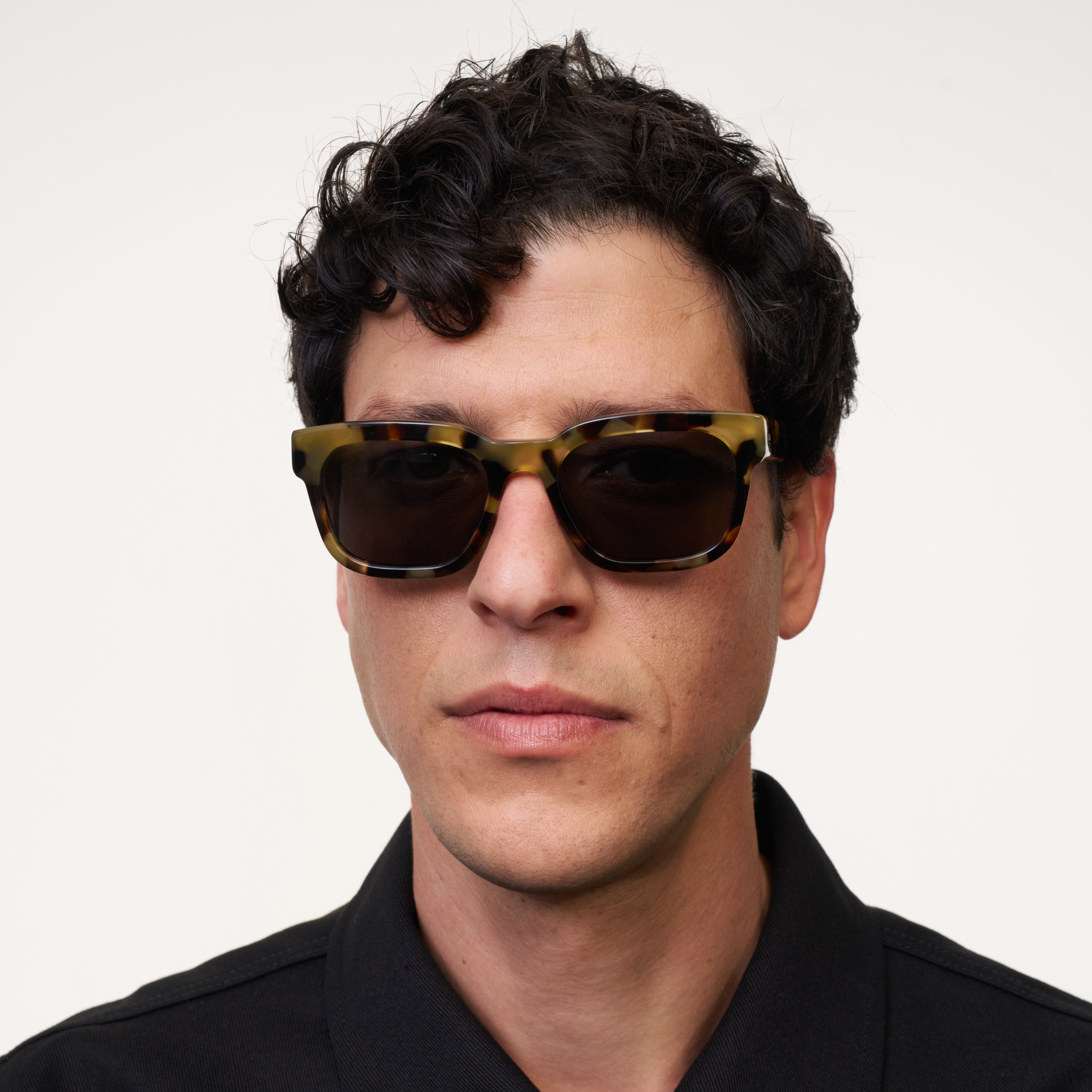 Ace & Tate Sunglasses | Rectangle Acetate in Brown, Yellow
