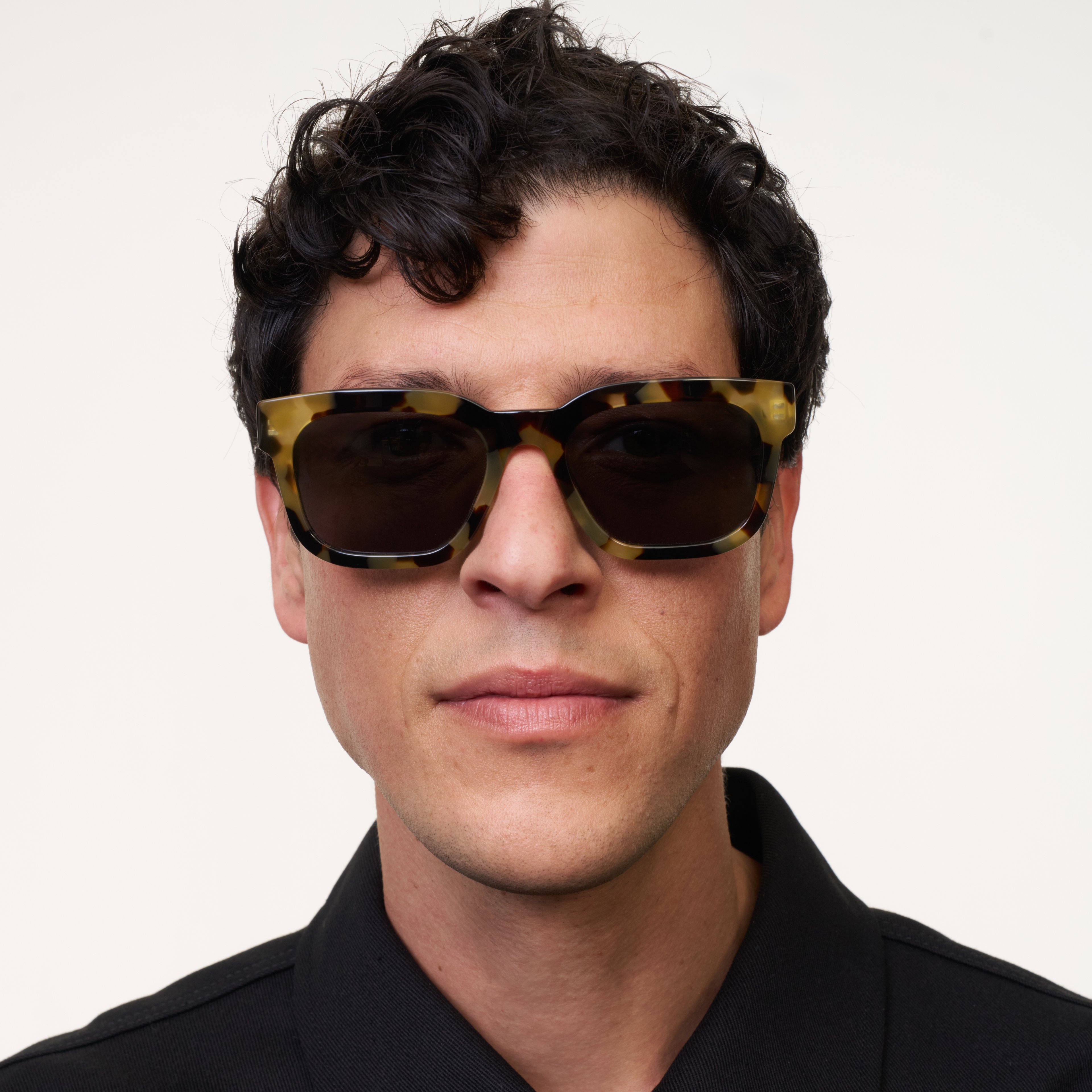Ace & Tate Sunglasses | Rectangle Acetate in Brown, Yellow