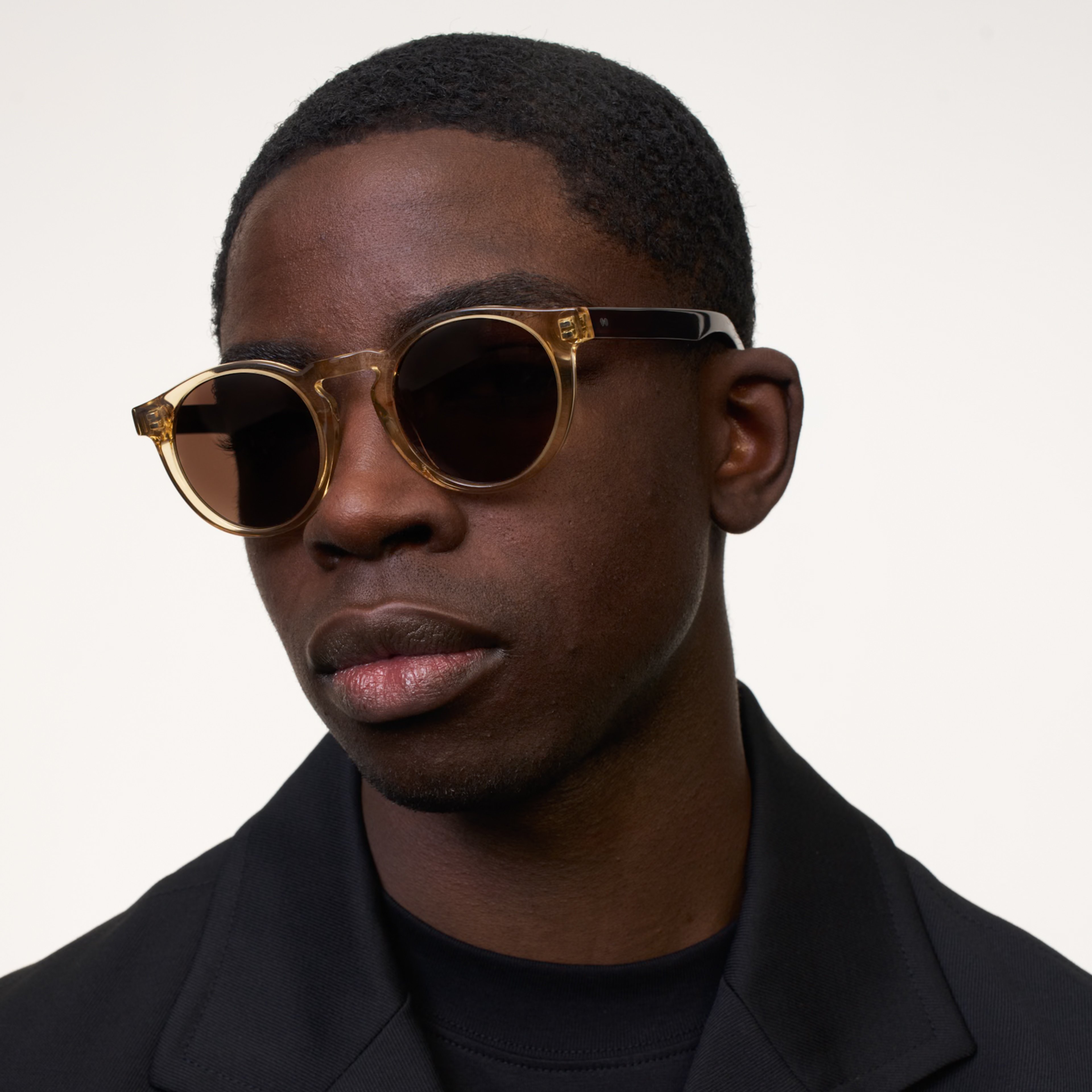 Ace & Tate Solaires | Ronde Acétate in Marron, Jaune
