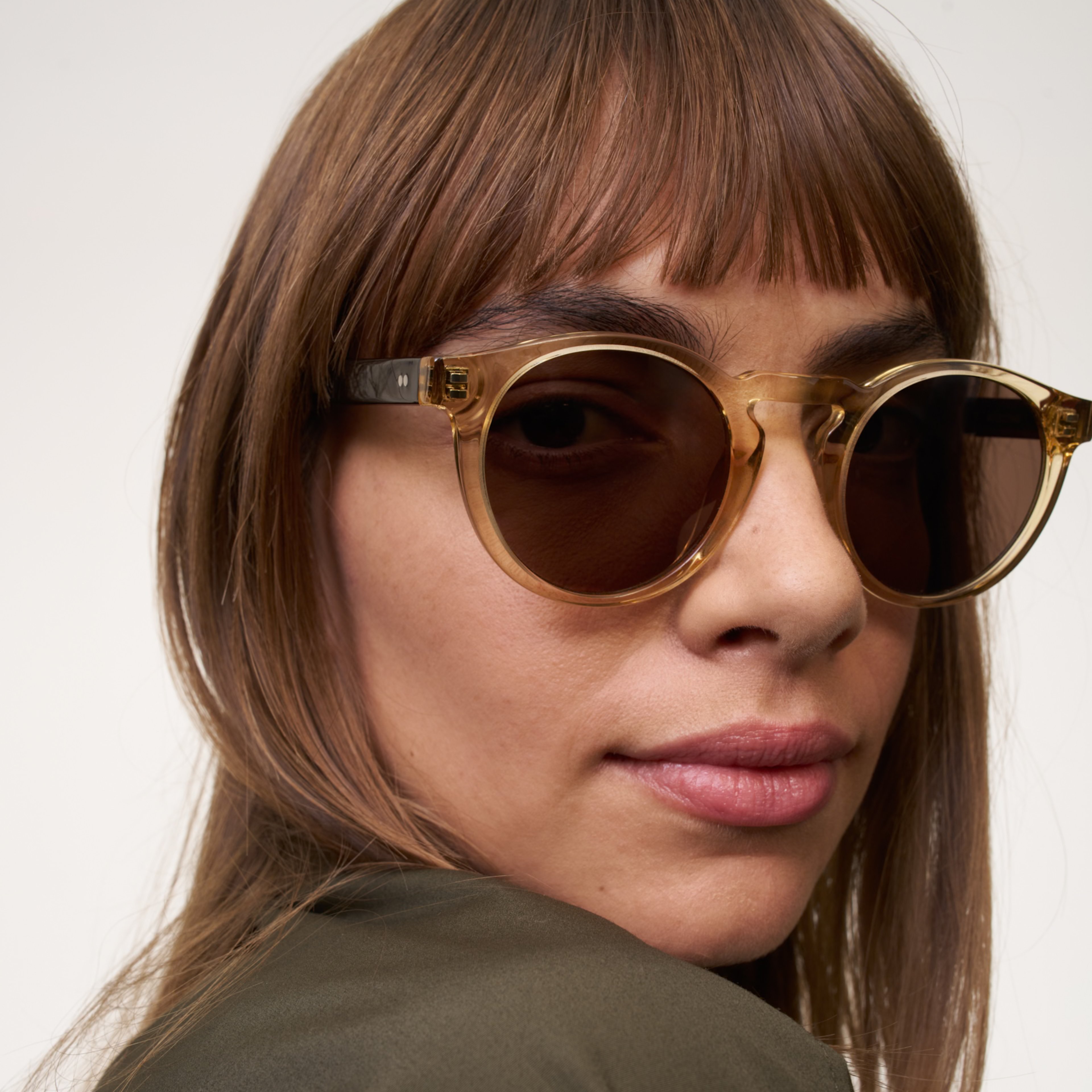 Ace & Tate Solaires | Ronde Acétate in Marron, Jaune
