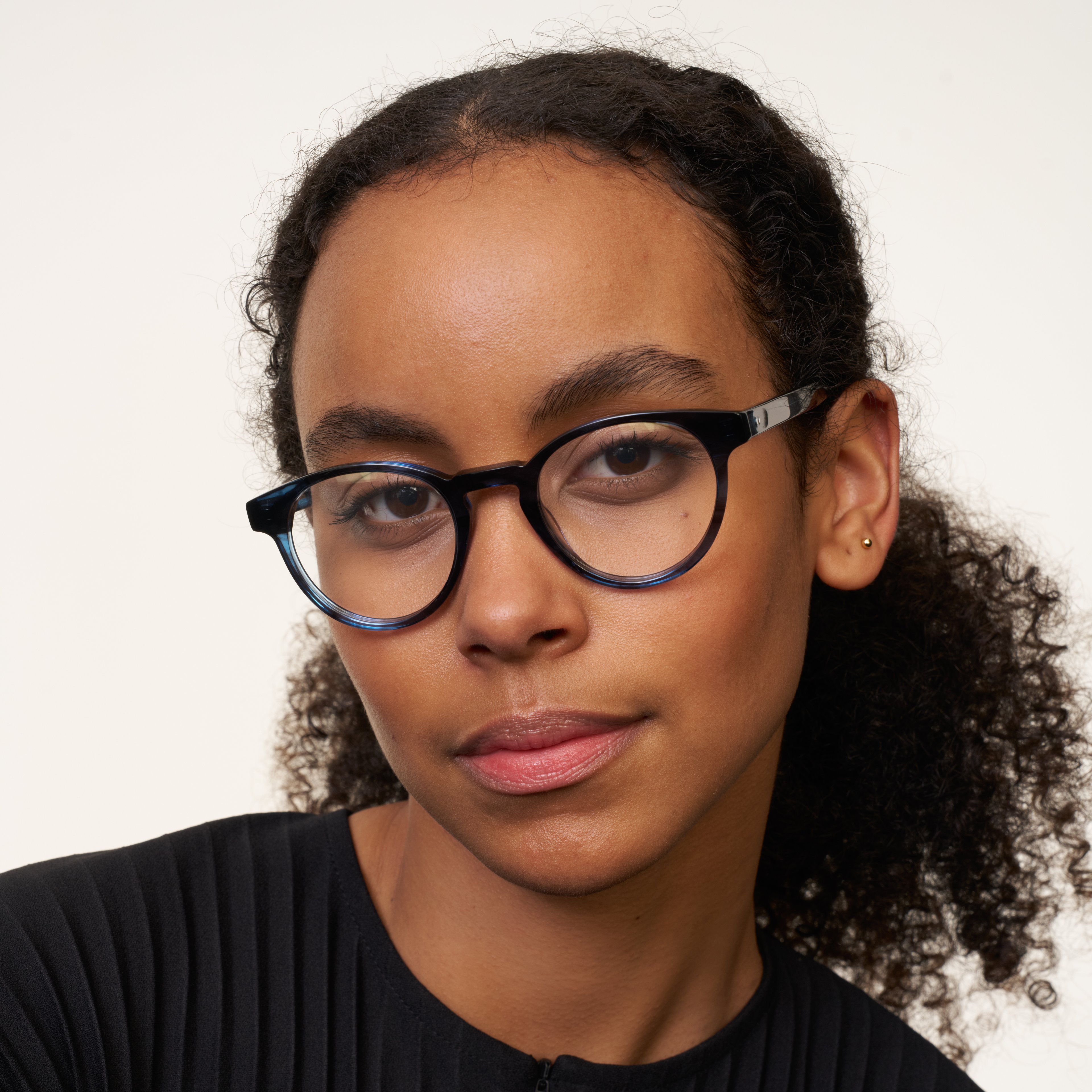 Ace & Tate Glasses | Round Acetate in Blue