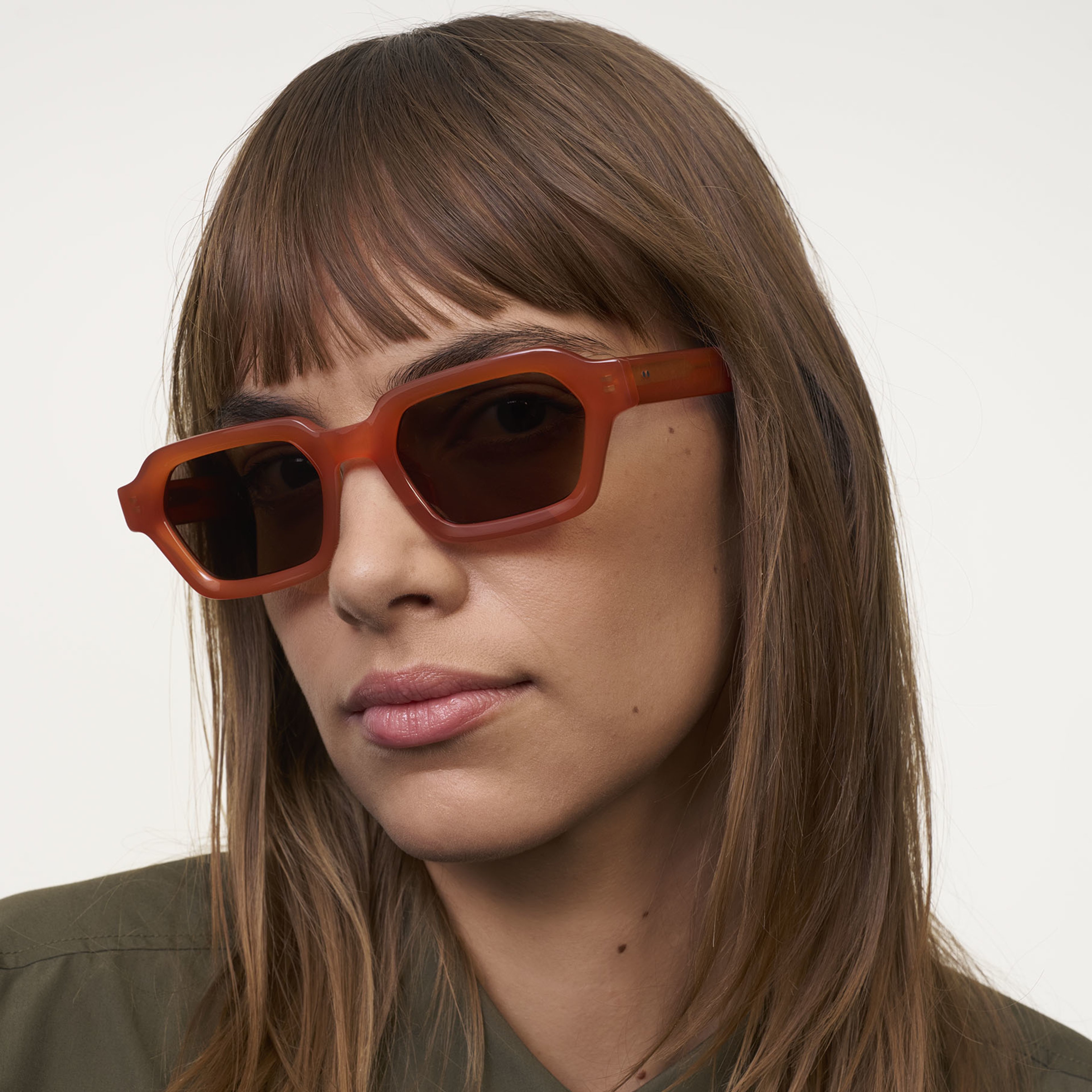 Ace & Tate Sunglasses | Rectangle Acetate in Orange