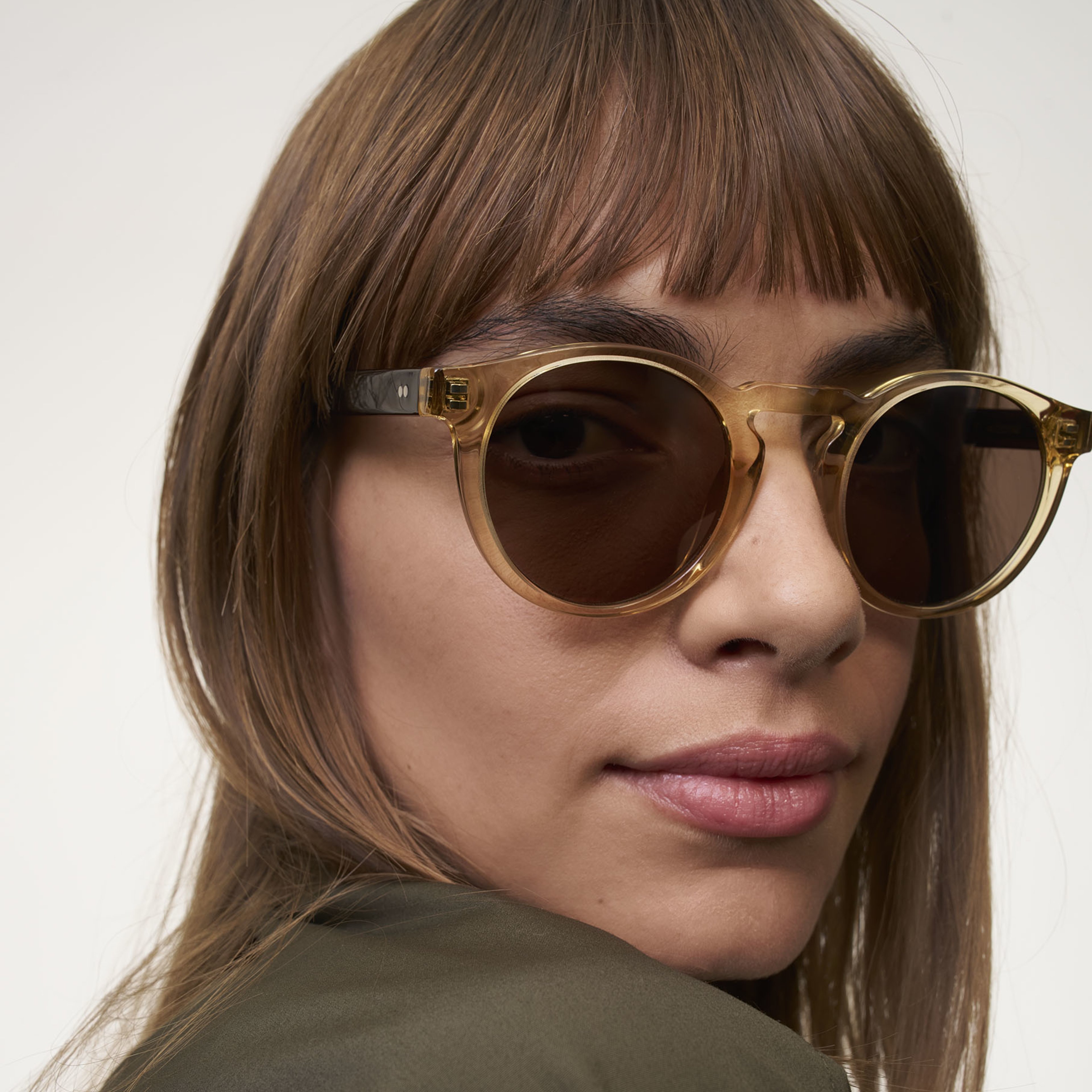 Ace & Tate Solaires | Ronde Acétate in Marron, Jaune