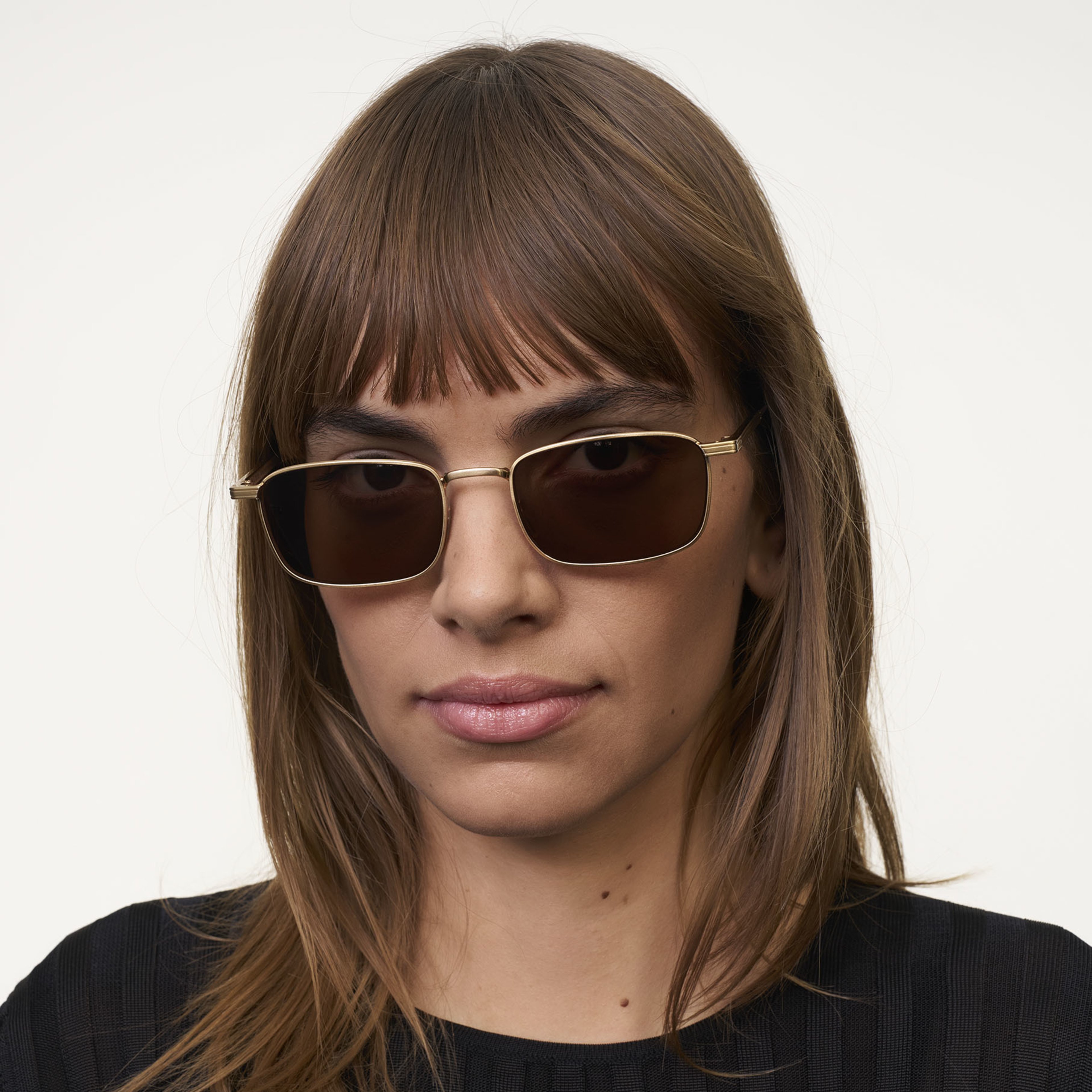 Ace & Tate Sunglasses | Rectangle Metal in Gold