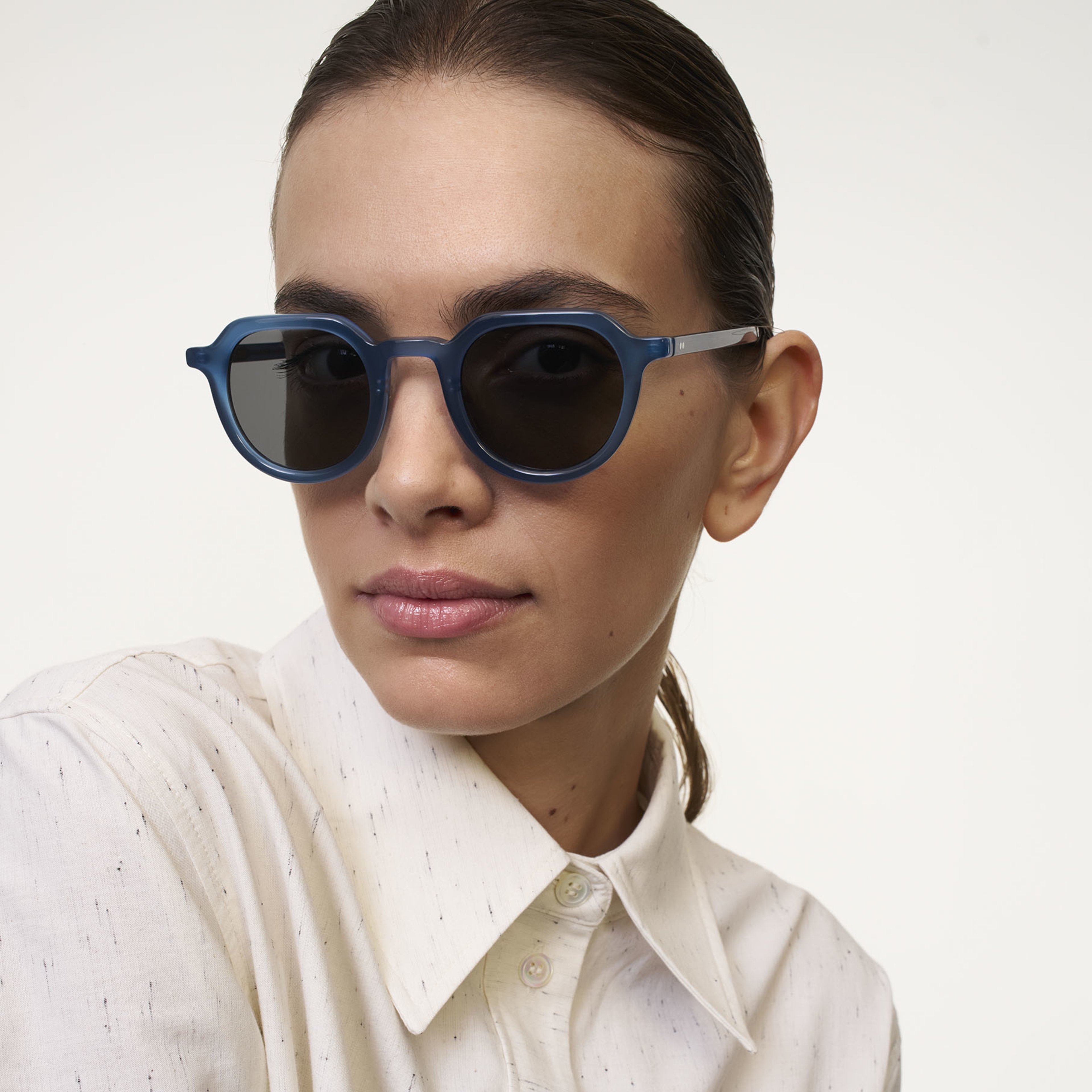 Ace & Tate Sunglasses | Round Acetate in Blue