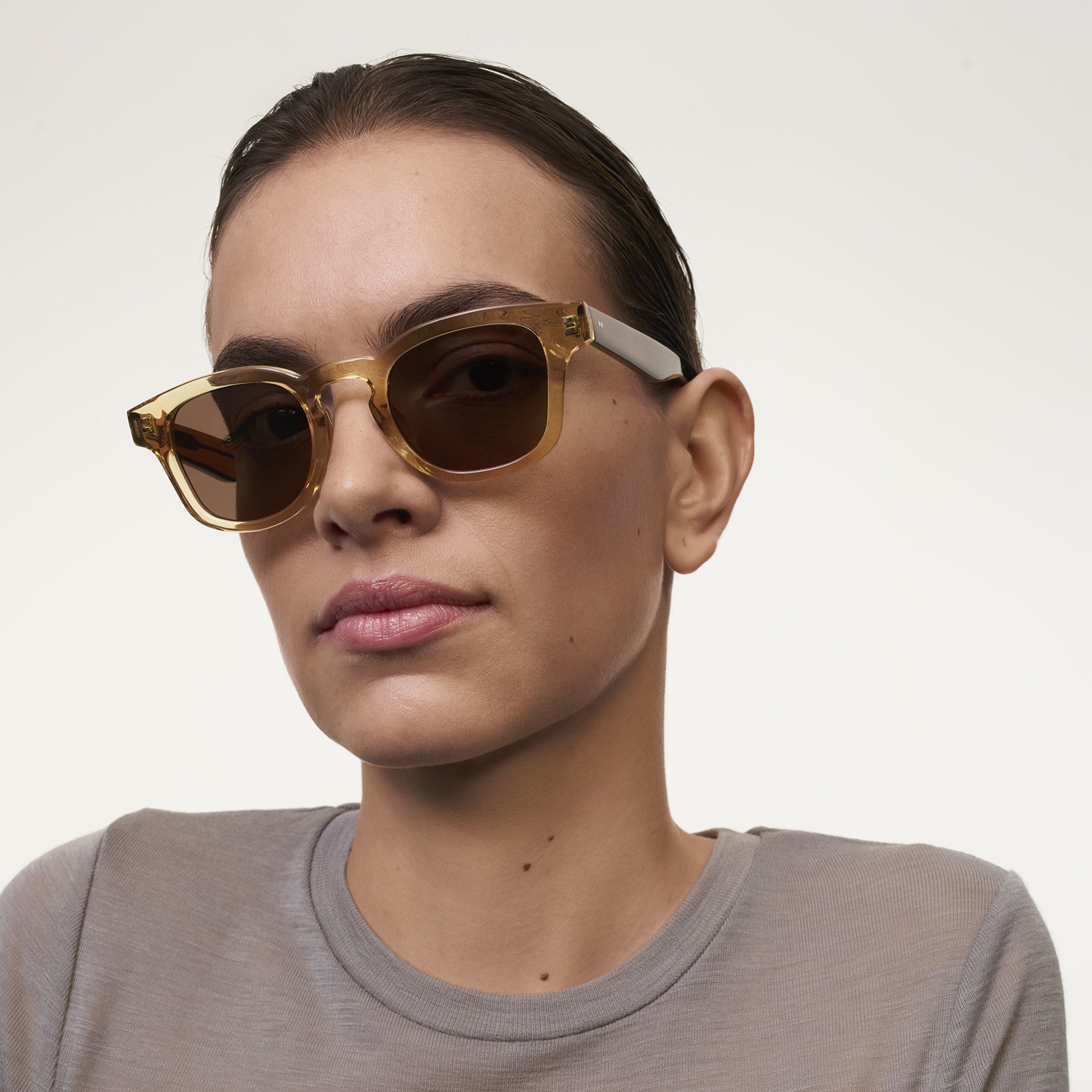 Ace & Tate Sunglasses | Round Acetate in Brown, Orange, Yellow
