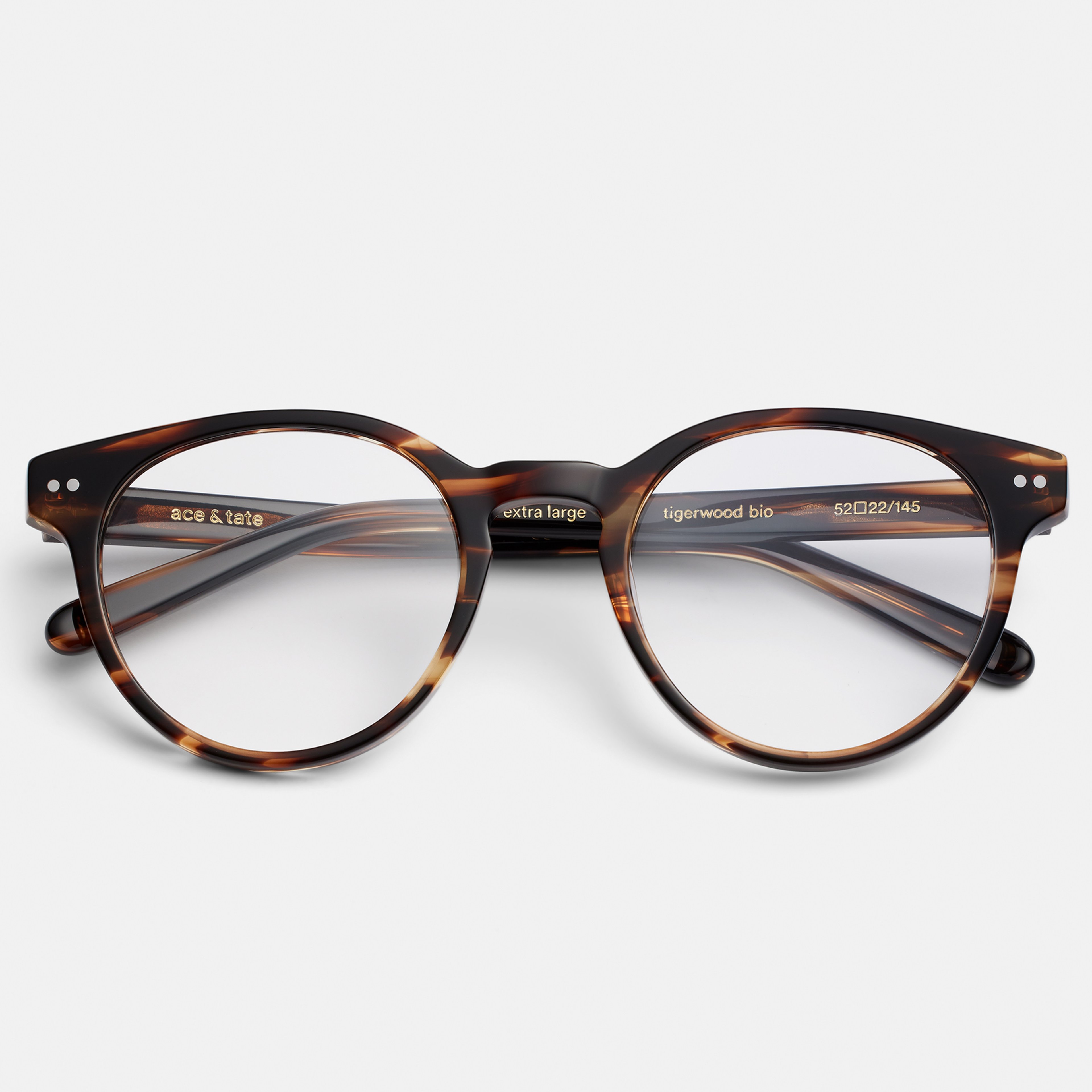 Ace & Tate Glasses | Round Acetate in Beige, Brown
