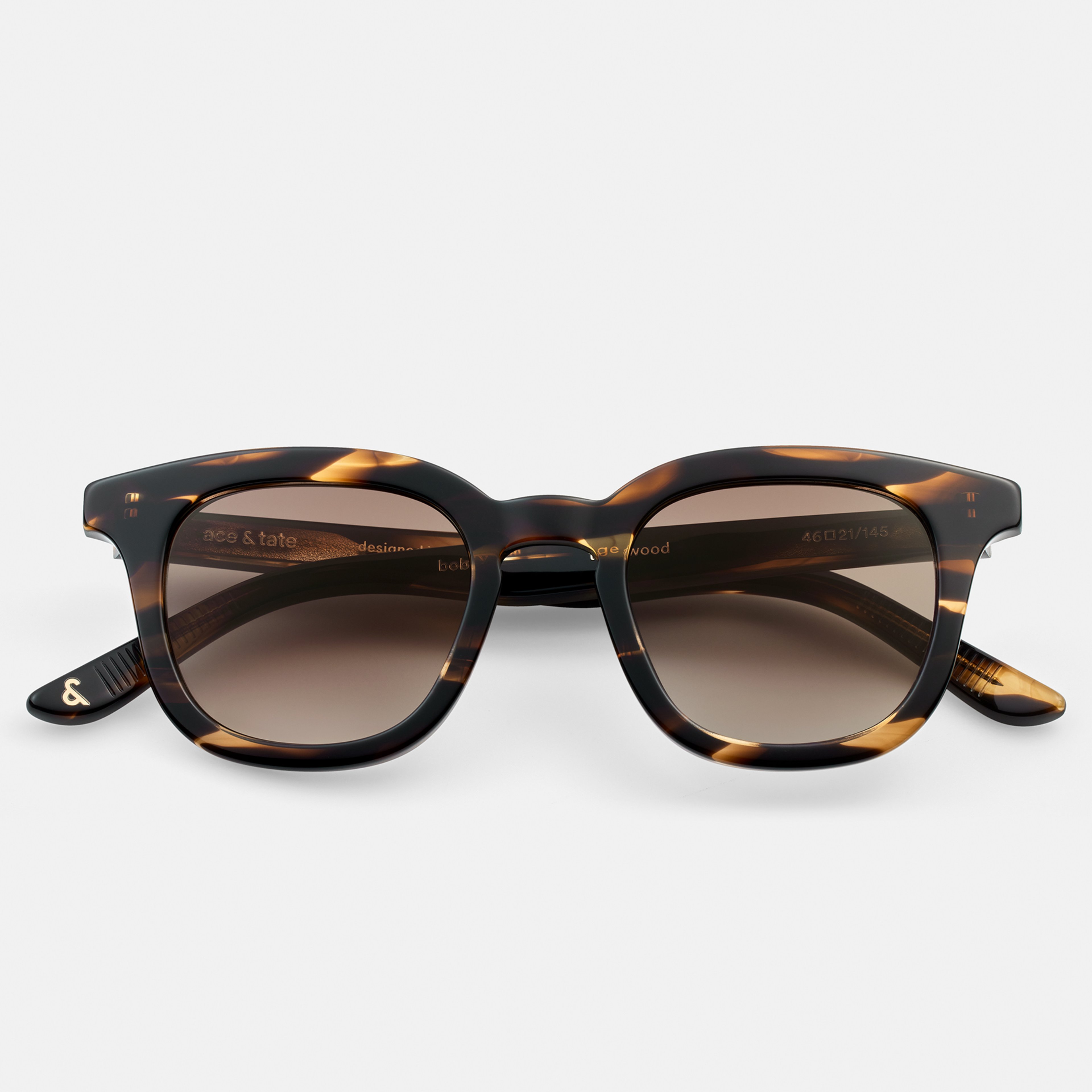 Ace & Tate Sunglasses | Square Acetate in Brown, Orange