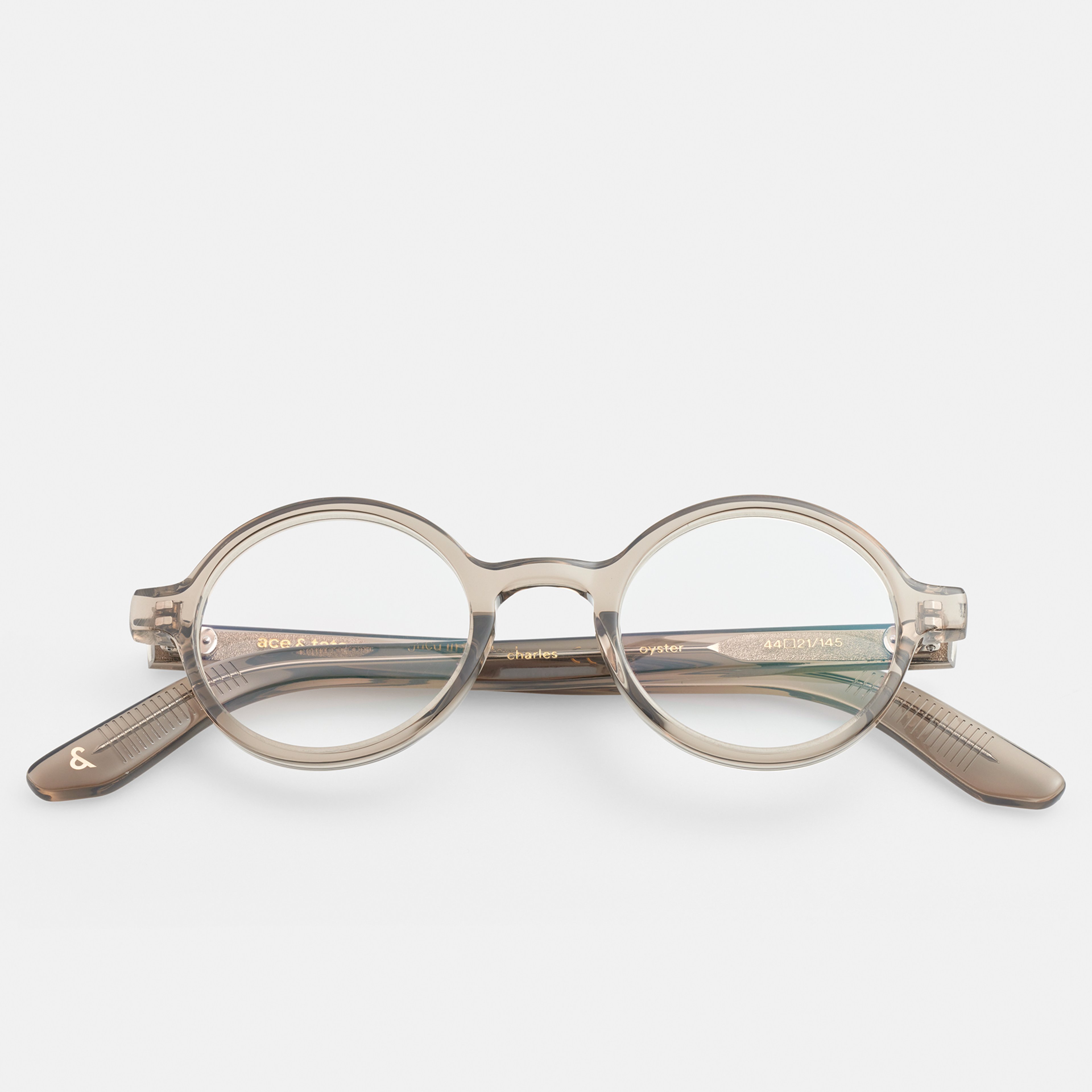 Ace & Tate Brillen | Rund Acetat in Grau