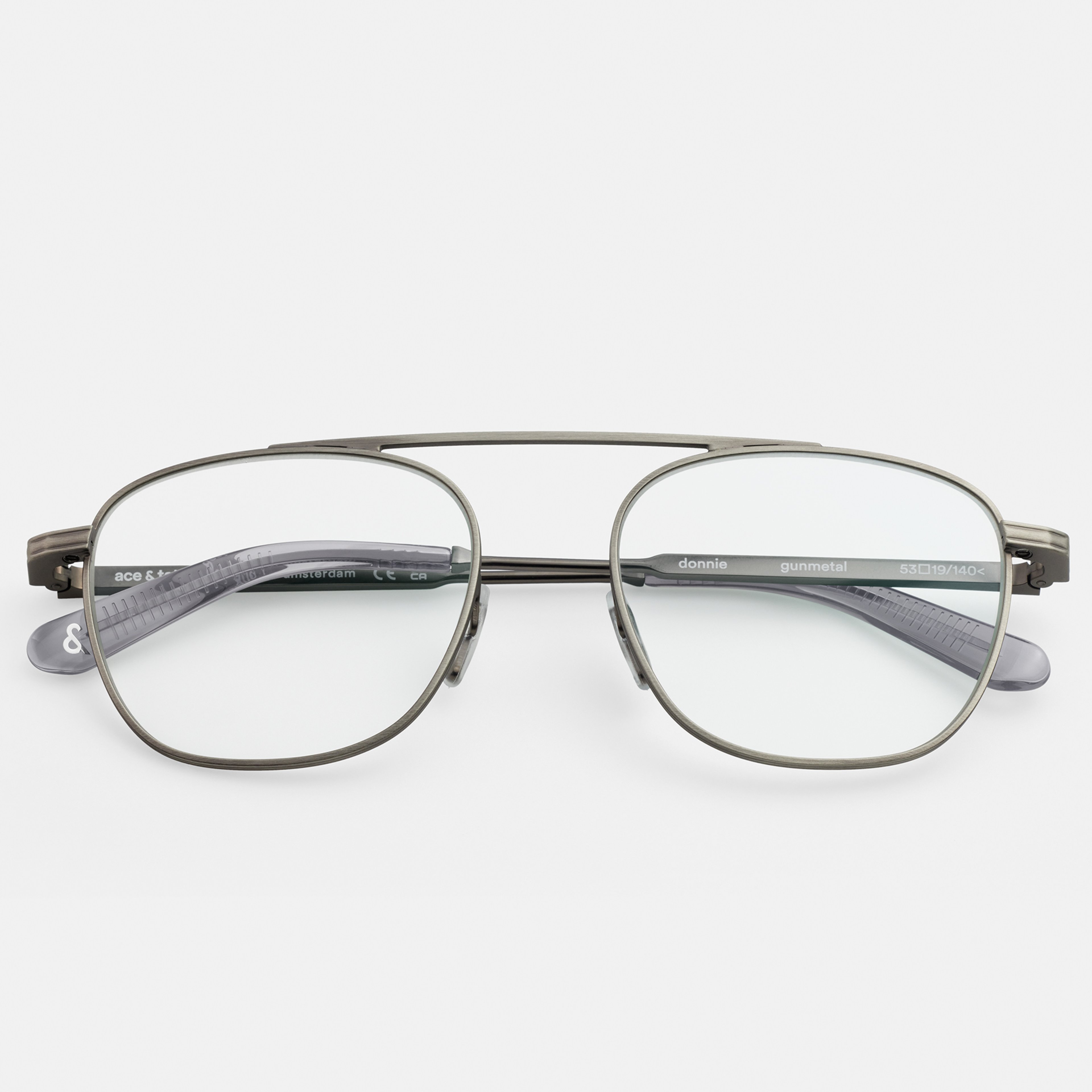 Ace & Tate Glasses | Square Metal in Grey