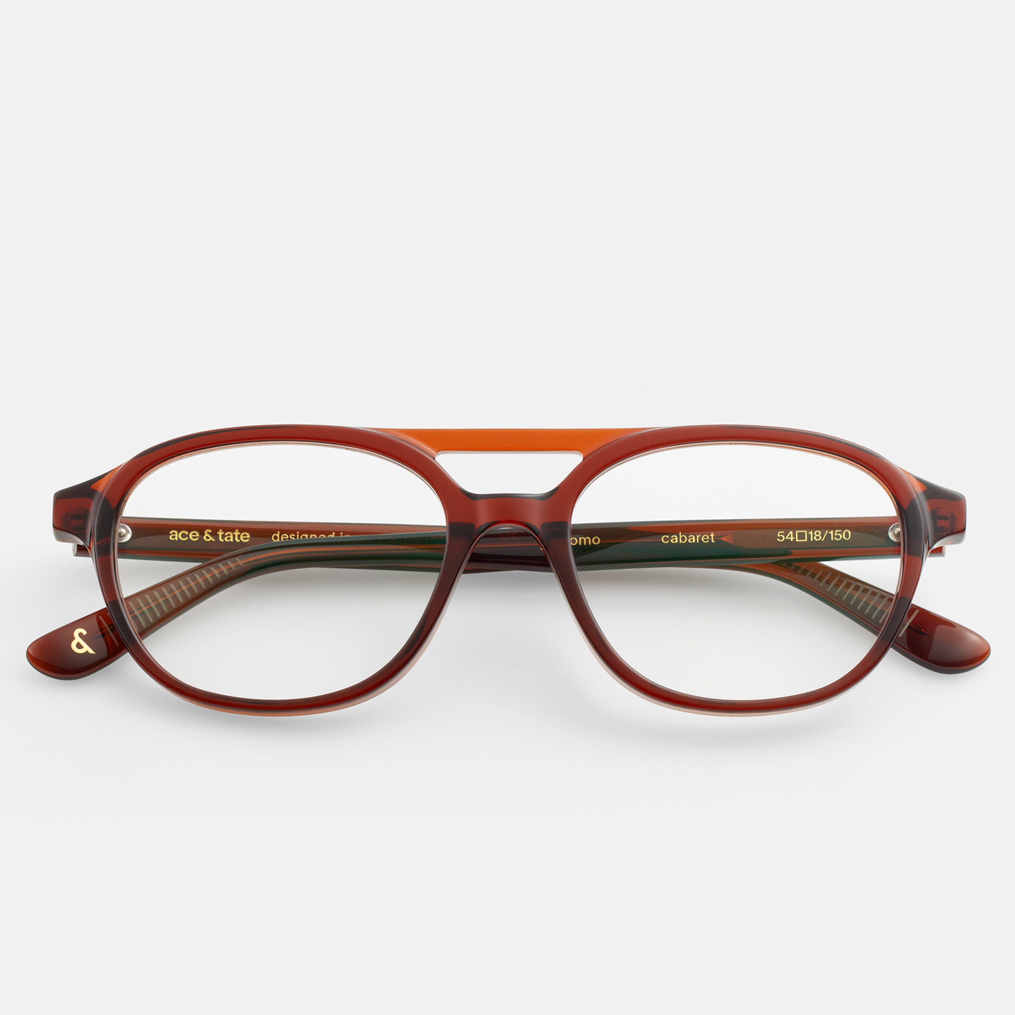 Ace & Tate Glasses | Round Acetate in Red