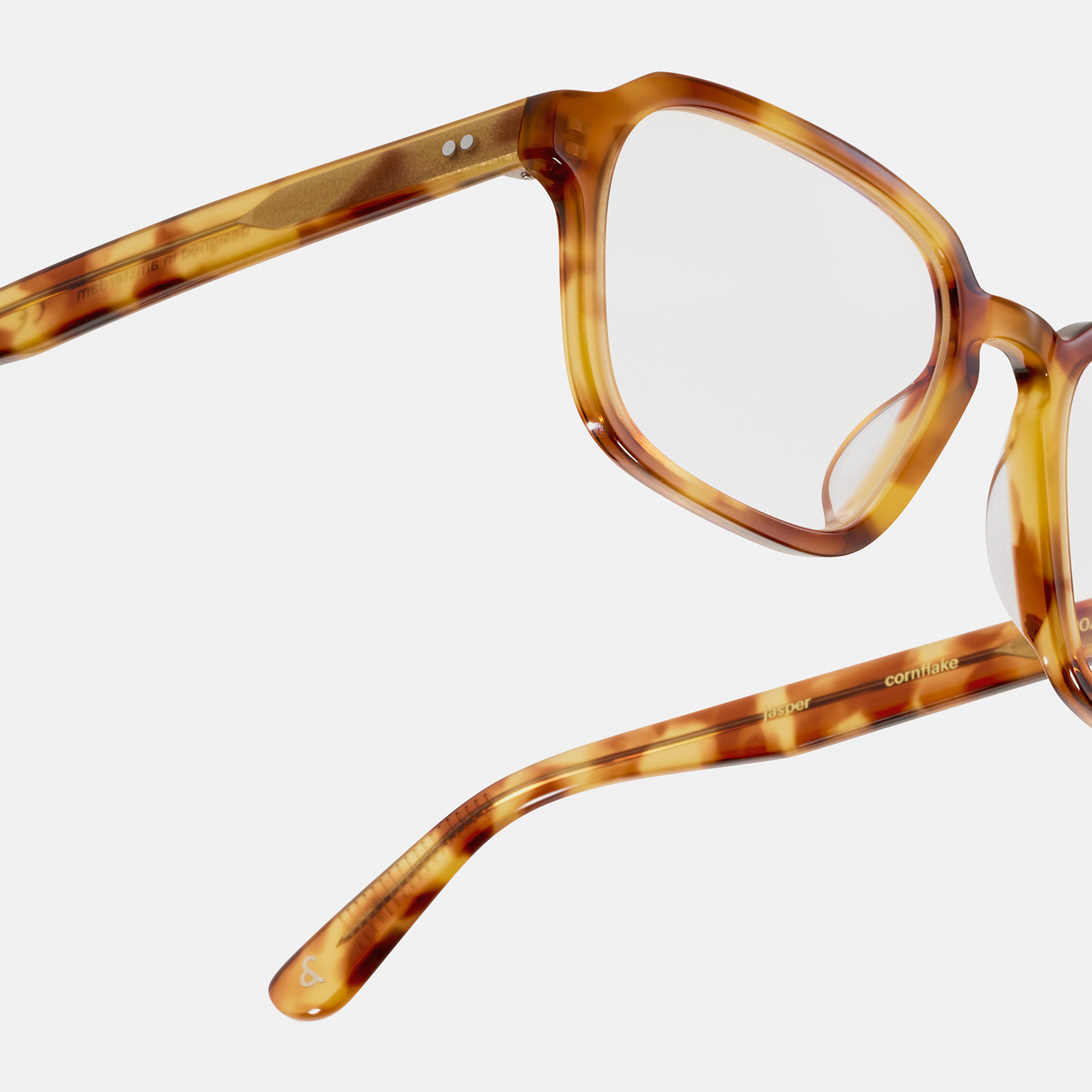 Ace & Tate Optiques | Hexagonal Acétate in Beige, Marron, Jaune