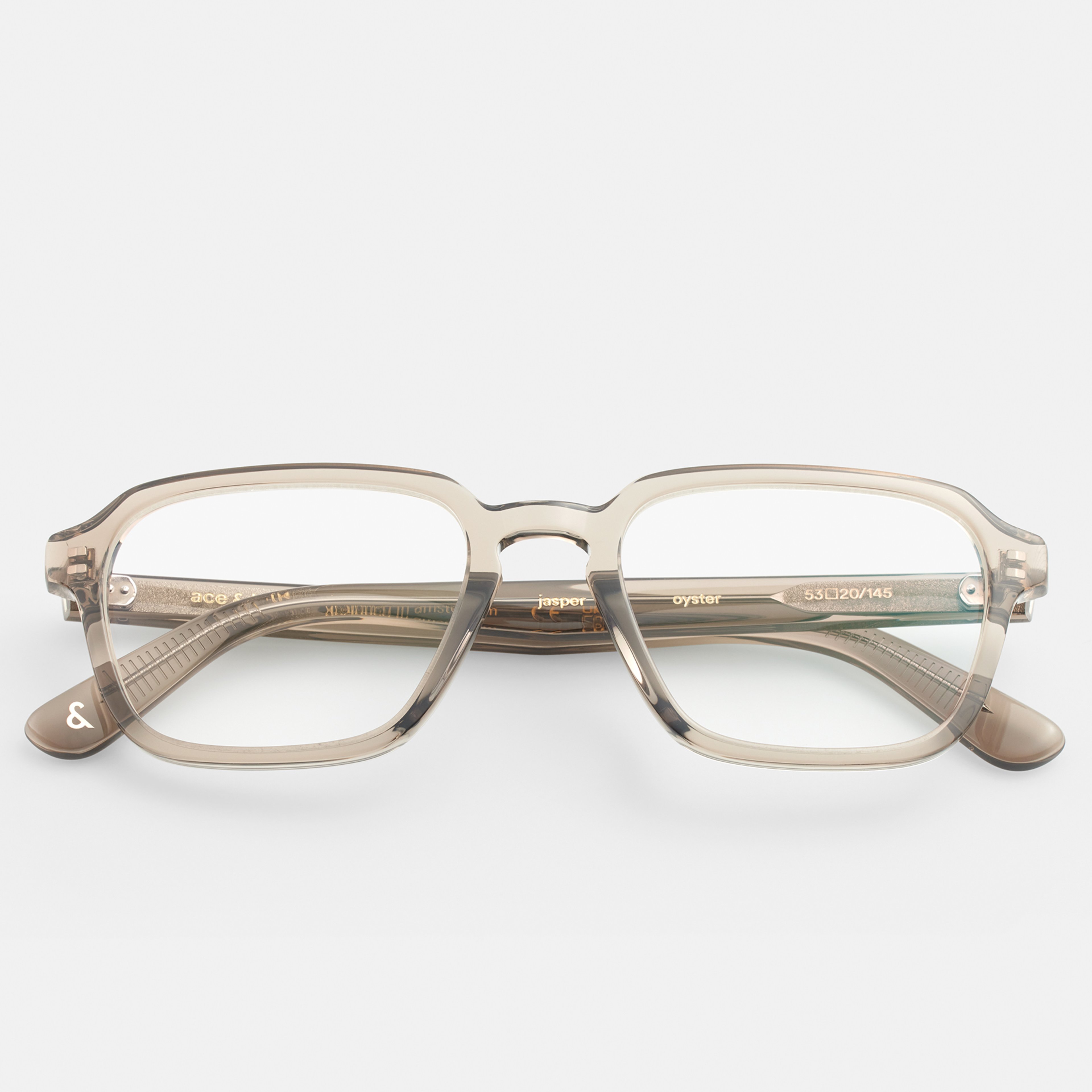 Ace & Tate Glasses | Hexagonal Acetate in Grey